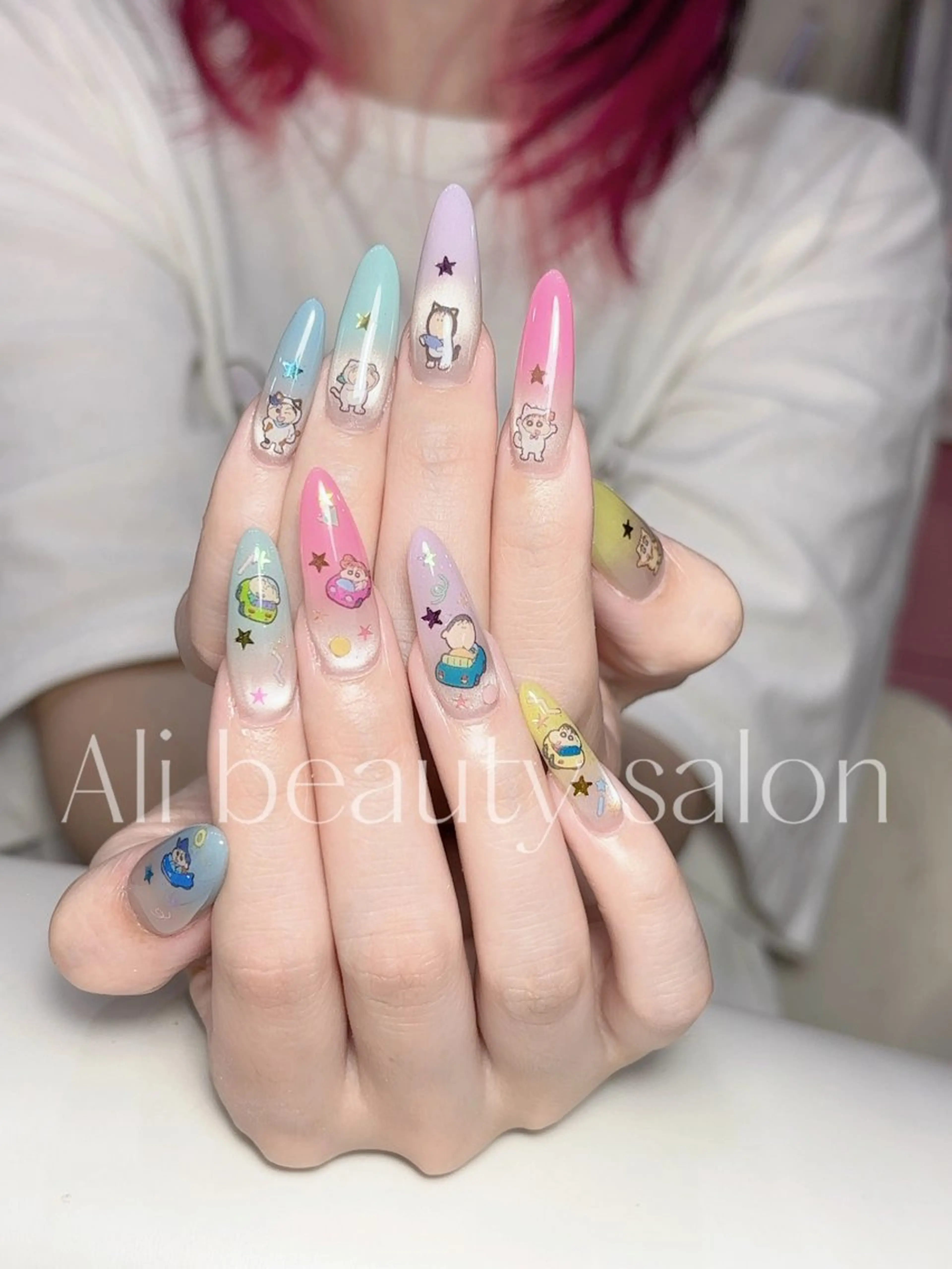 ネイル グラデーション 持ち込み ハンドネイル Ali 新小岩 ネイル専門のネイルデザイン