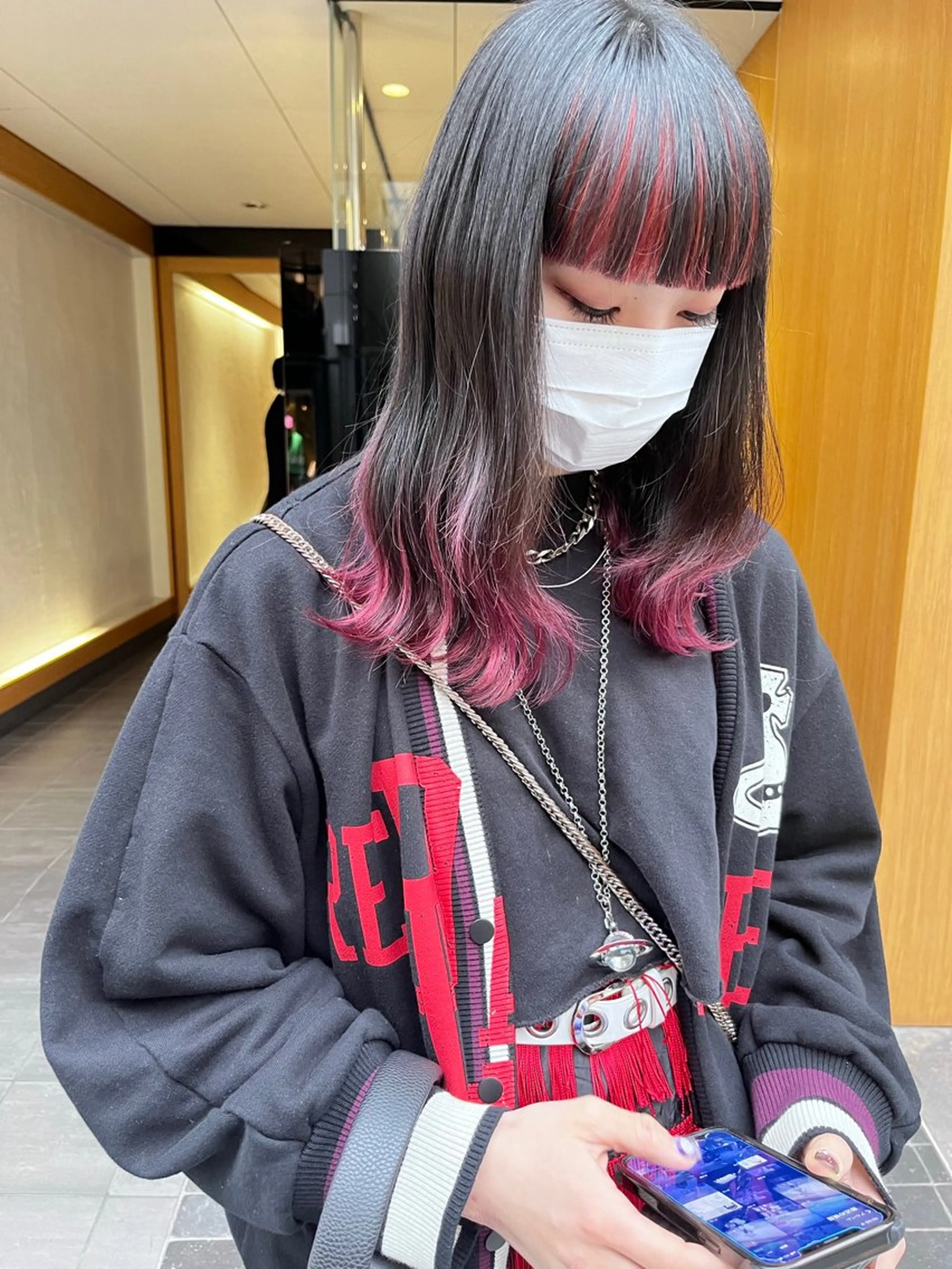 ミディアム カラー ヘアカラー トリートメント 堺 鳳 ママ美容師 yukariのヘアスタイル