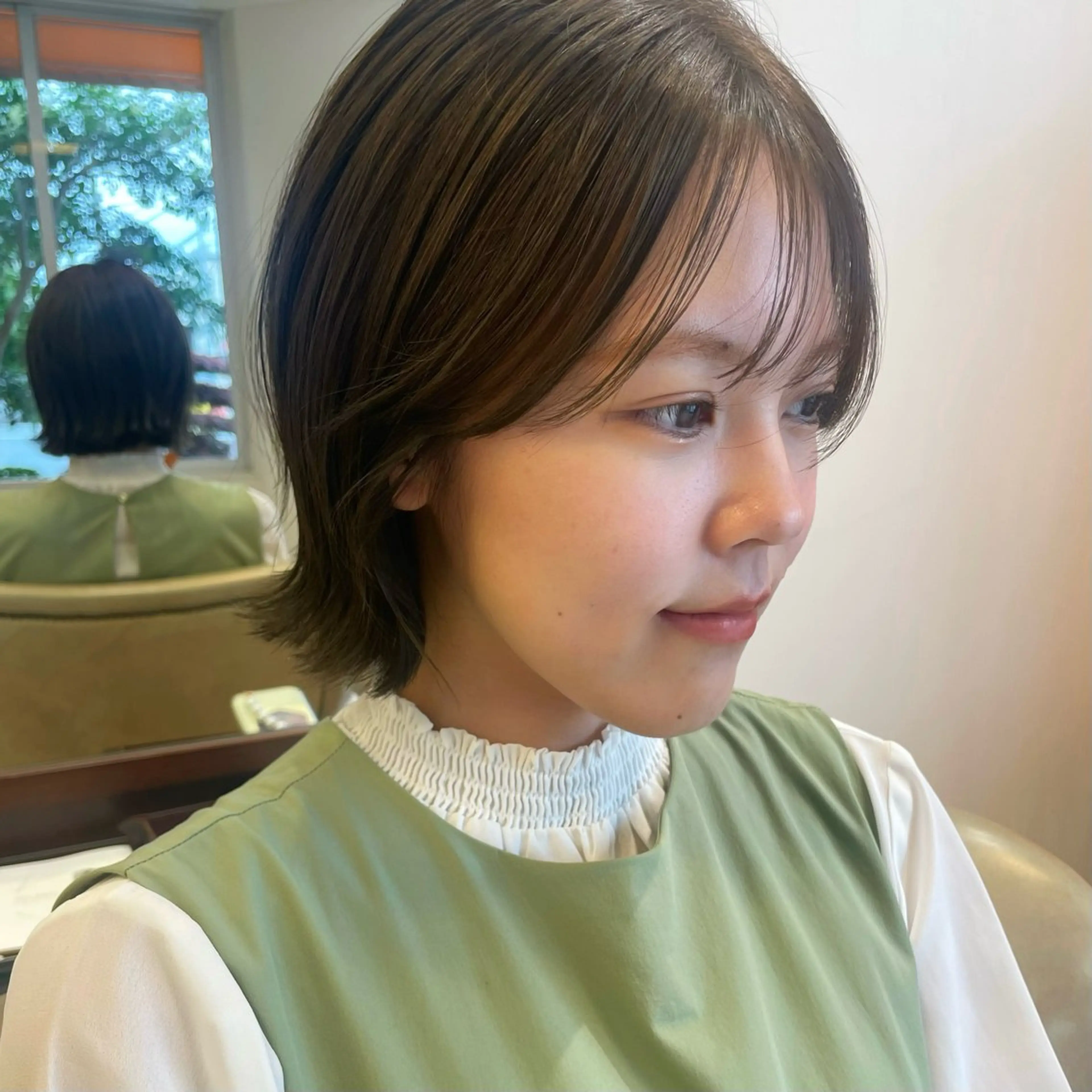 ミディアム ボブレイヤー ボブ レイヤーカット カット トリートメント ボブレイヤー/くびれ ヘア/タイラユリ🍋のヘアスタイル