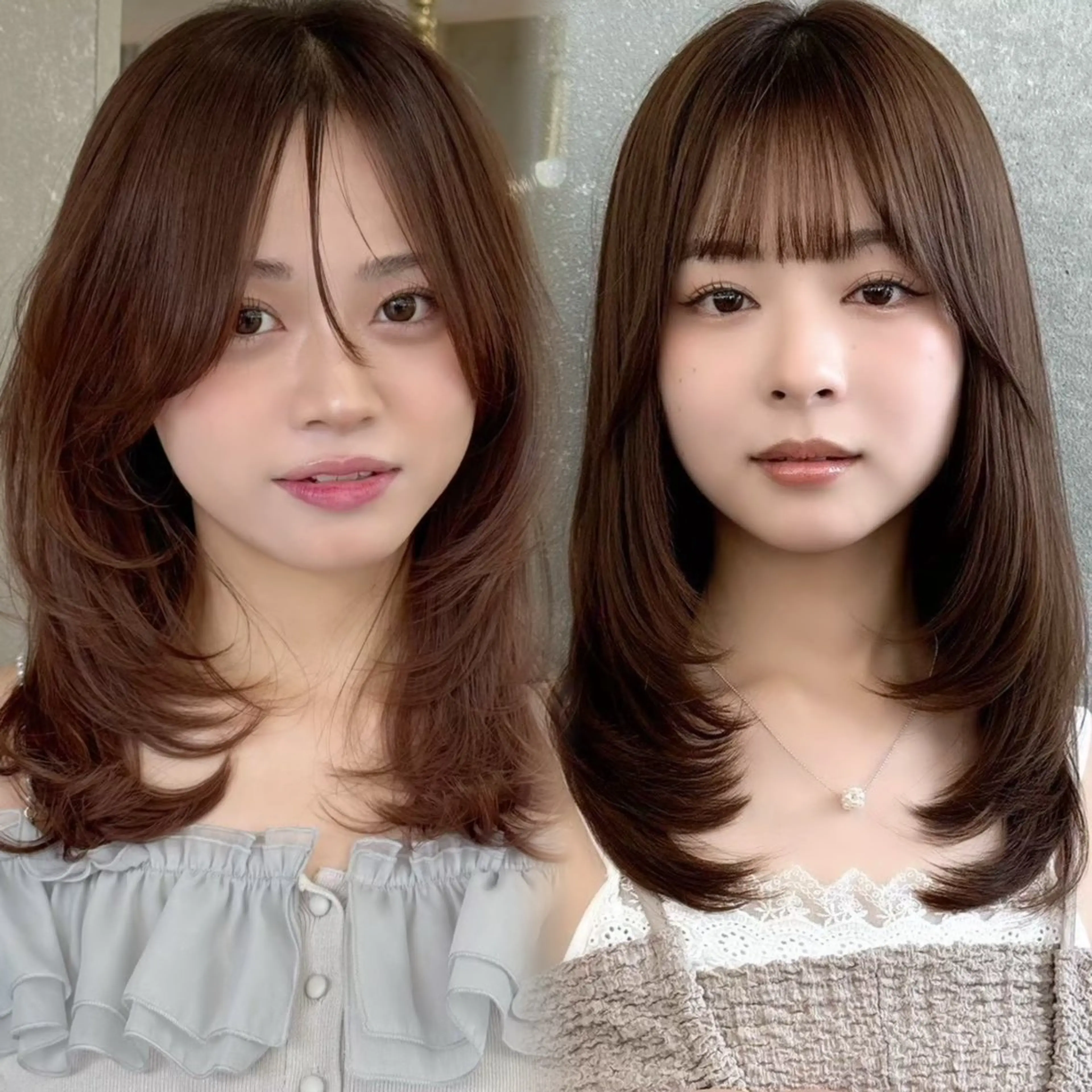 ミディアム 韓国風ヘア レイヤーカット ヘアカラー 韓国ヘア🇰🇷/縮 毛矯正🫧/木村和生のヘアスタイル