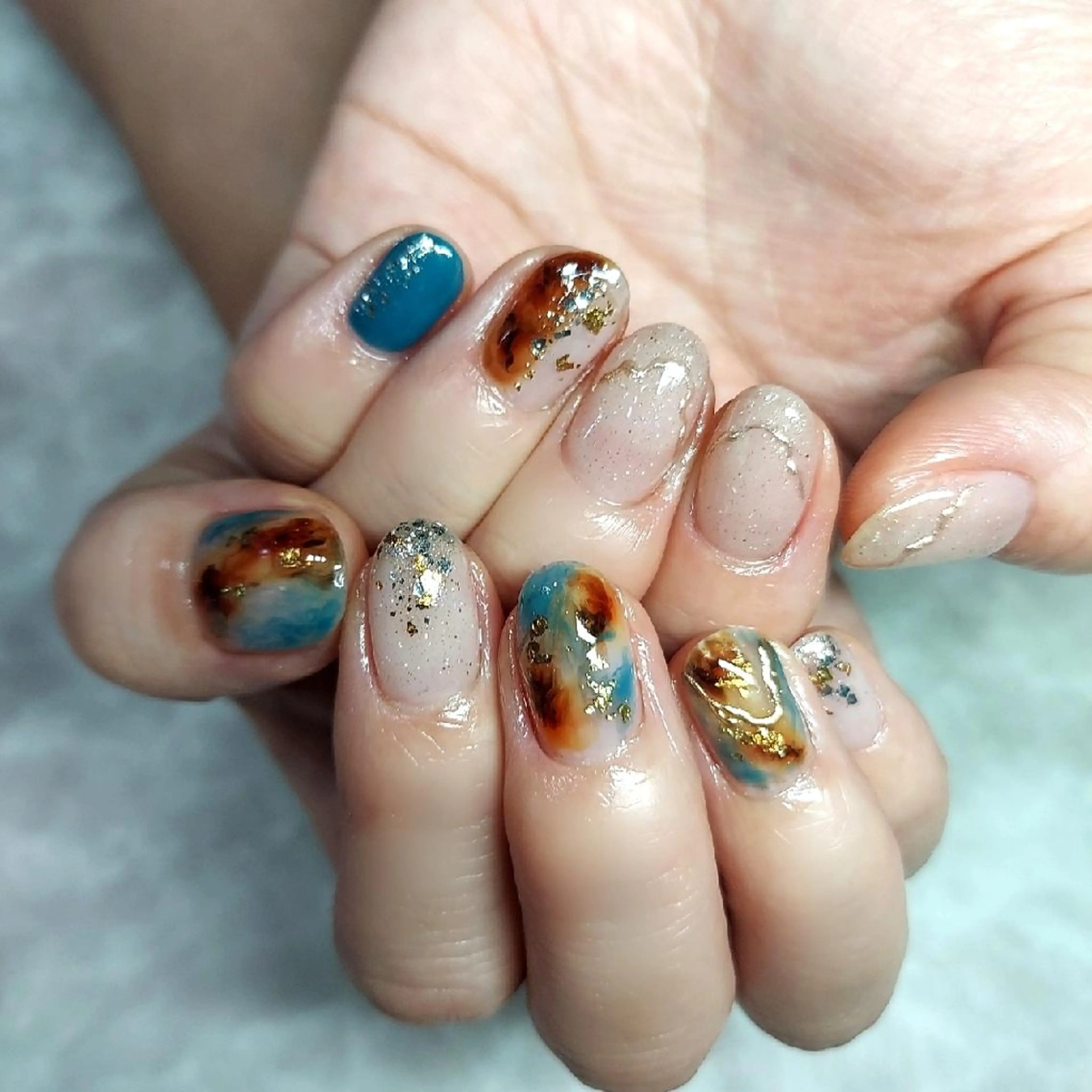 ネイル フラワーネイル マグネットネイル ミラーネイル ニュアンスネイル ハンドネイル 栗東駅 徒歩10分 ネイルサロン ディアのネイルデザイン