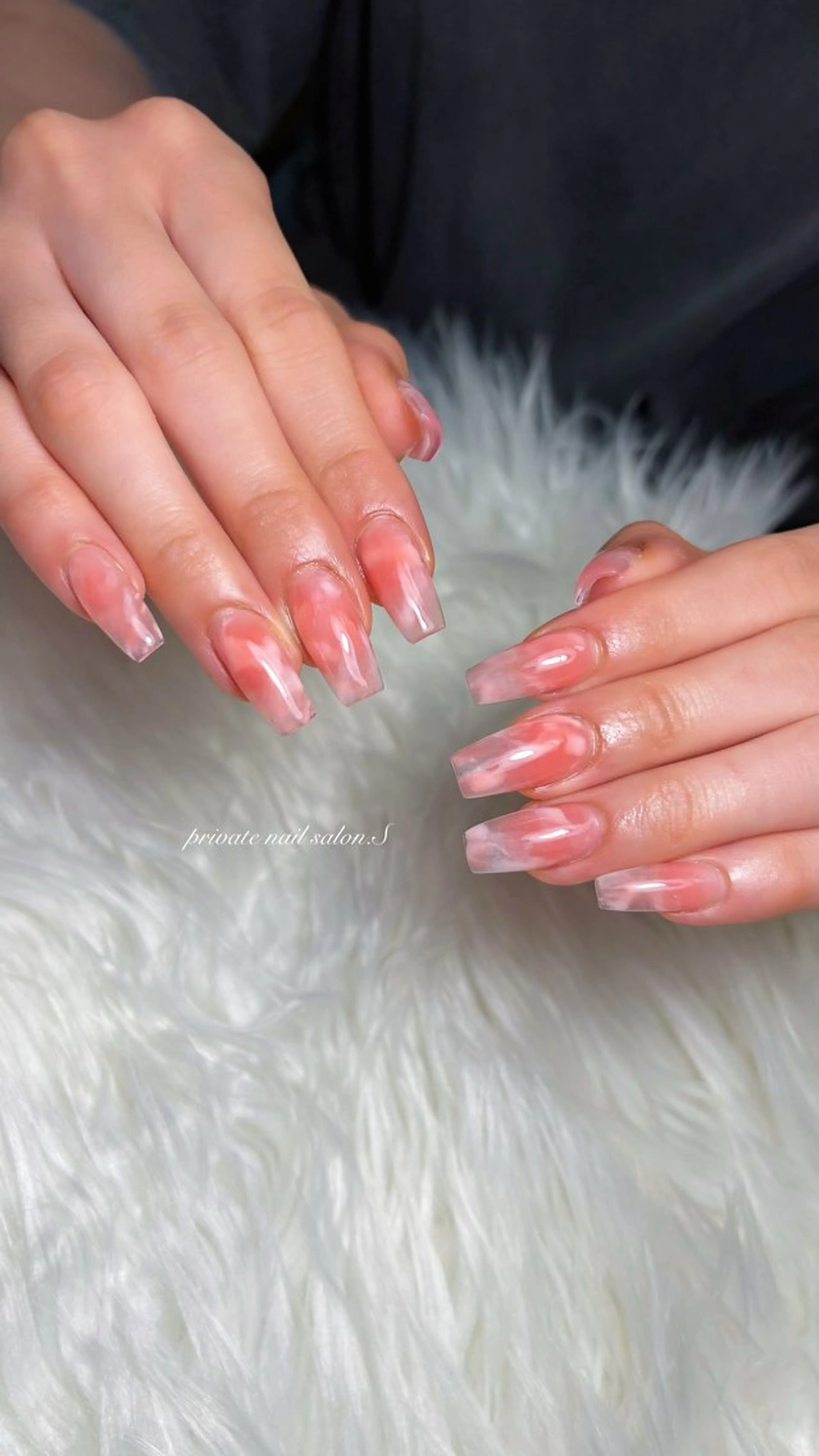 ネイル クリアネイル ジェルネイル 大理石ネイル(マーブル) スカルプネイル シンプルネイル 関山 志乃のネイルデザイン