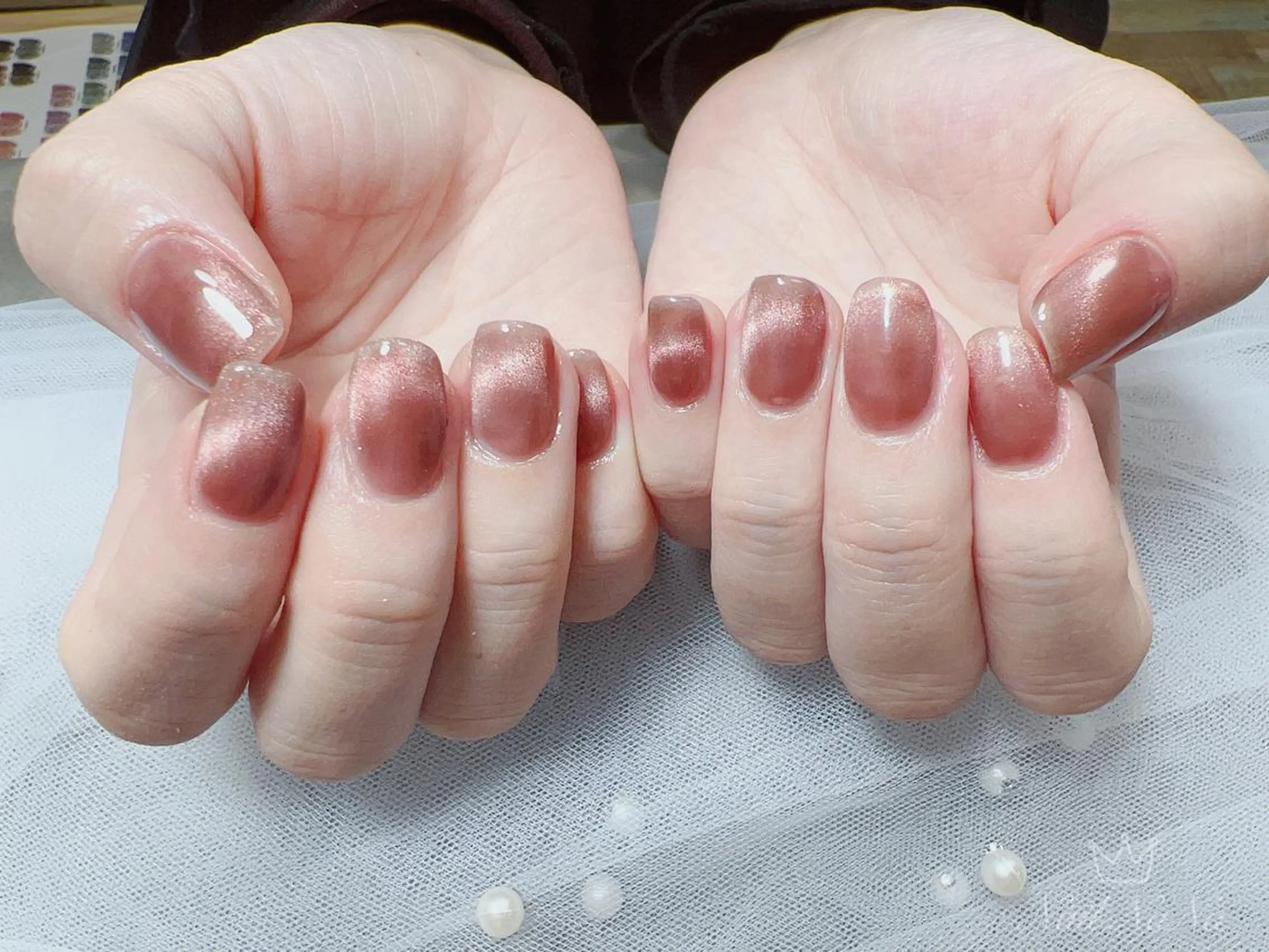 ショート カラー ネイル マグネットネイル ハンドネイル Nail NaNaのネイルデザイン