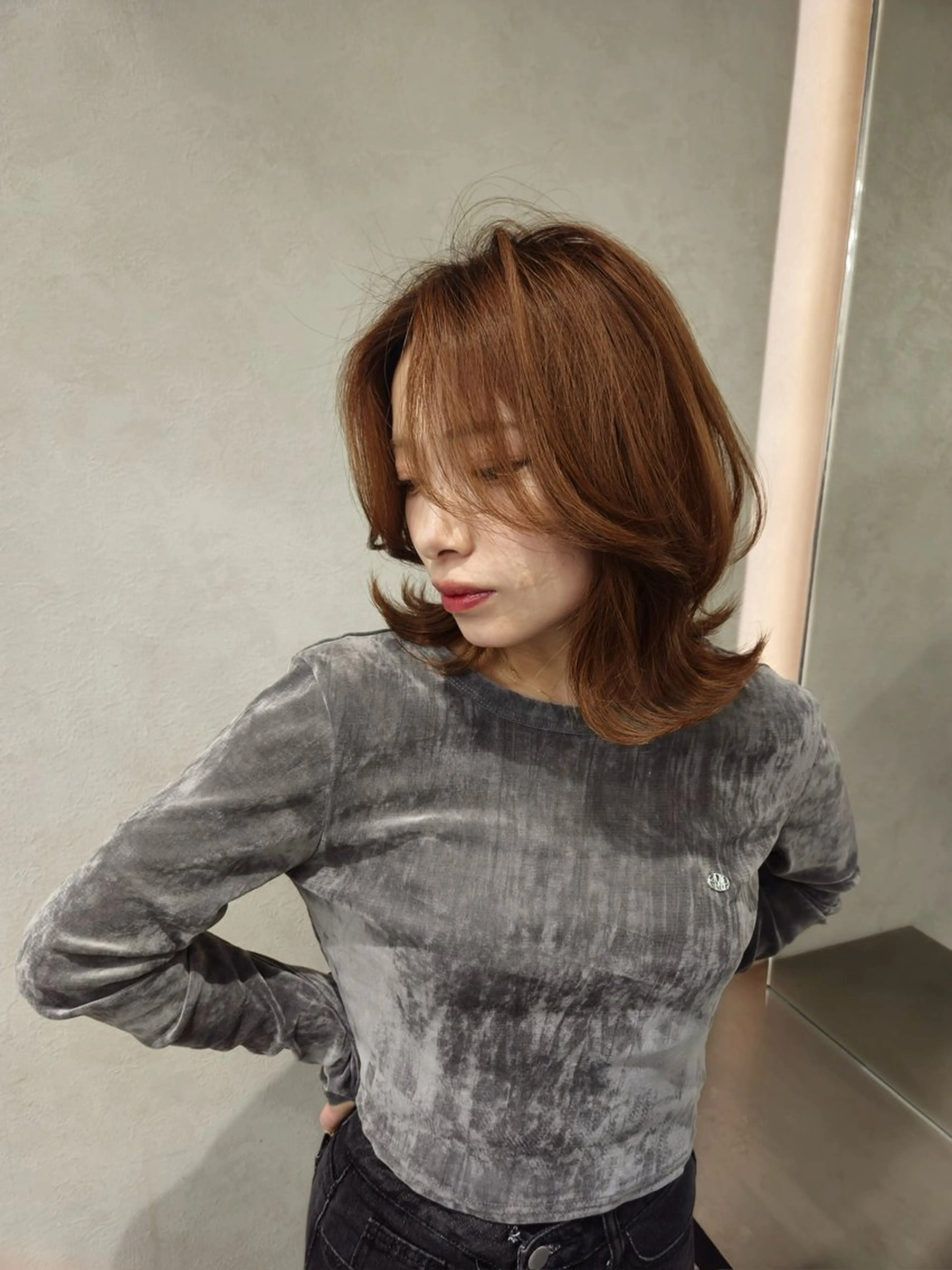 ミディアム ミディアムレイヤー くびれヘア 顔周りカット 髪質改善 韓国風ヘア カット ヘアカラー トリートメント ✨レイヤー/韓国 /✨ヘア山下　遥のヘアスタイル