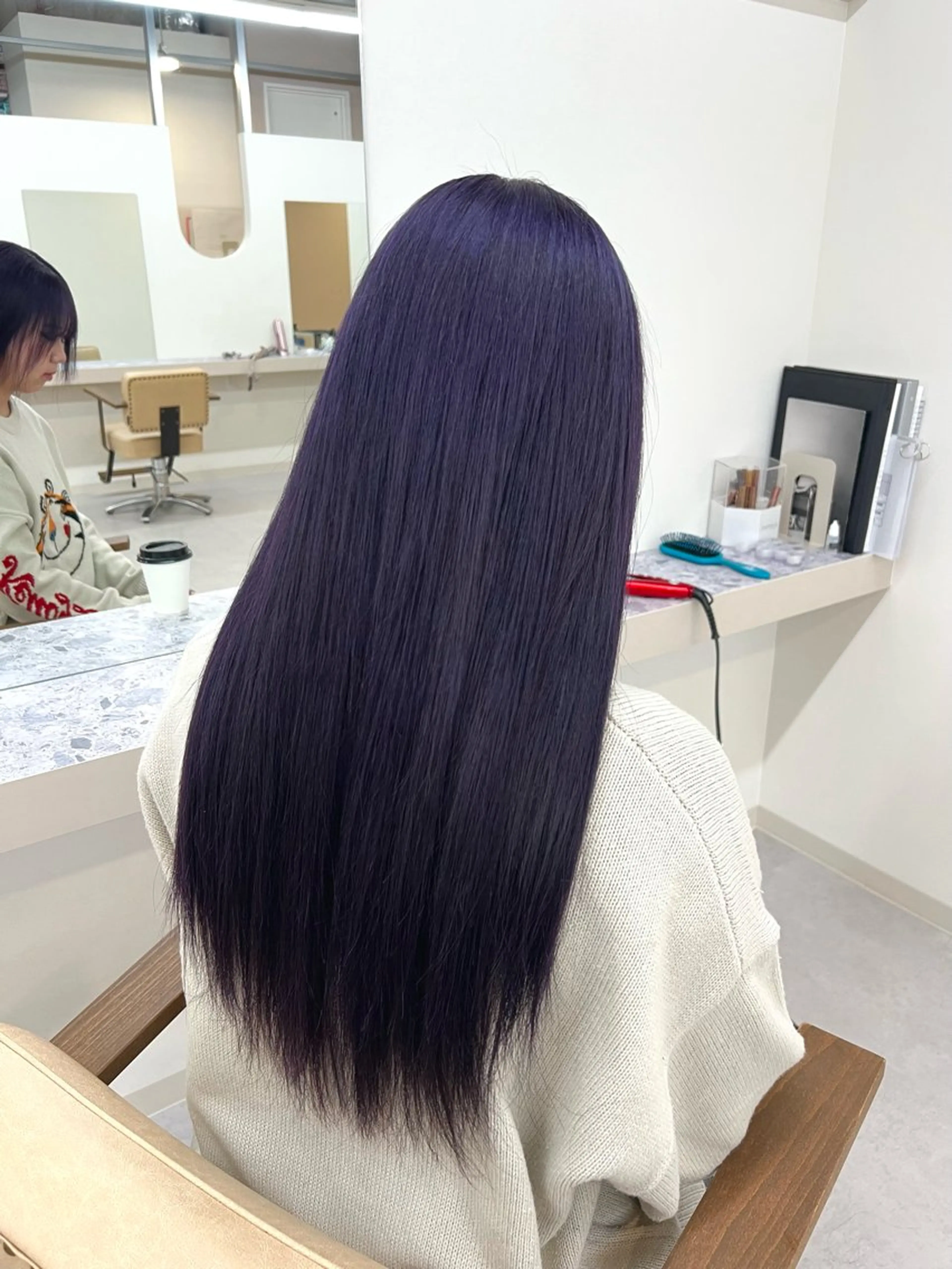 ロング カラー ブリーチ ケアブリーチ ディープラベンダー ラベンダーカラー ヘアカラー ブリーチカラー🦋‪ 田中さくらのヘアスタイル