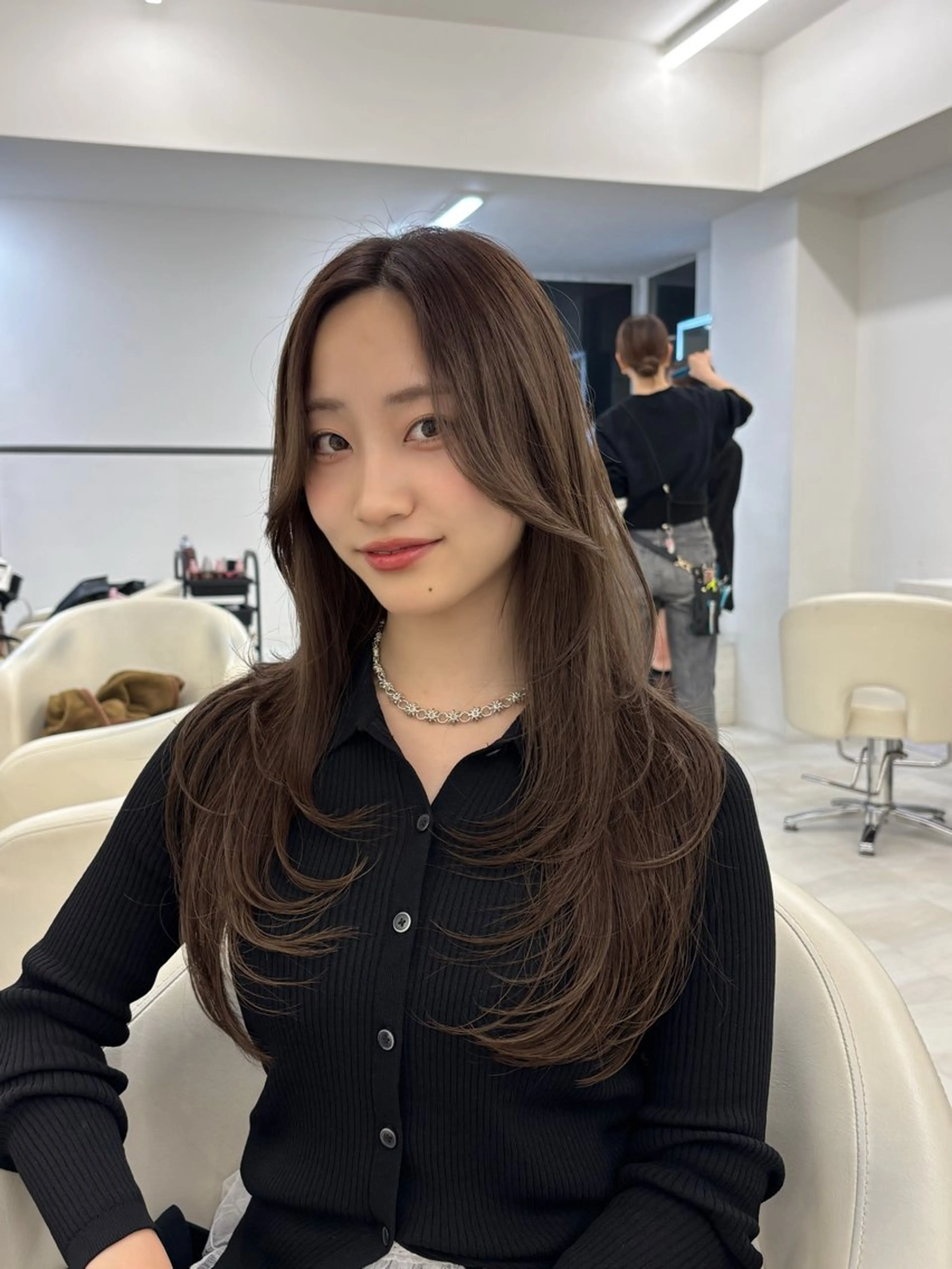 【学割限定💎】似合わせカット+ワンカラー+超音波クイックTR✨️(髪質改善/レイヤー/ミニモ学割/博多)の写真