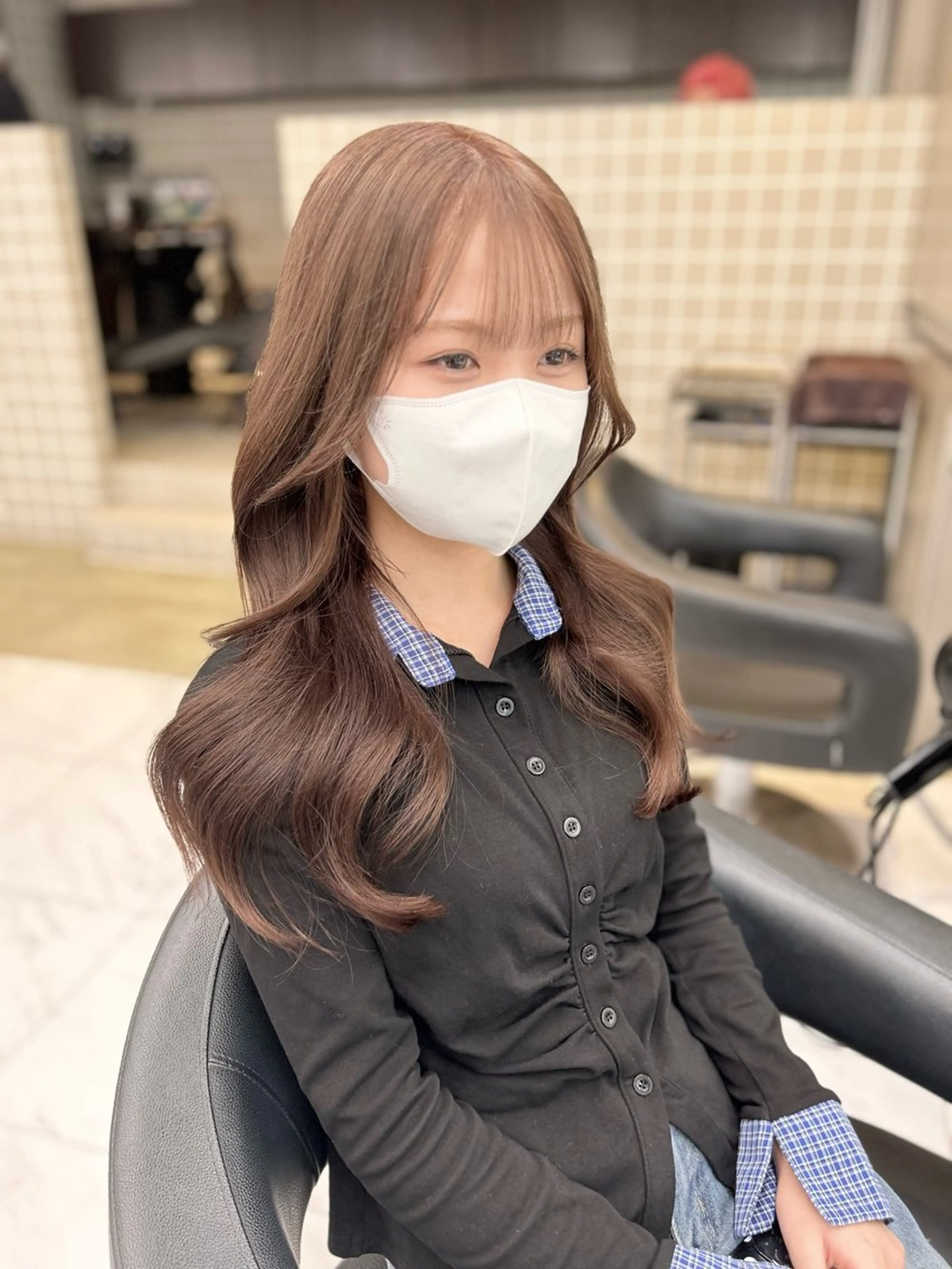 ロング ヘアカラー トリートメント 🤍透明感/韓国風/ レイヤー/優大🤍のヘアスタイル