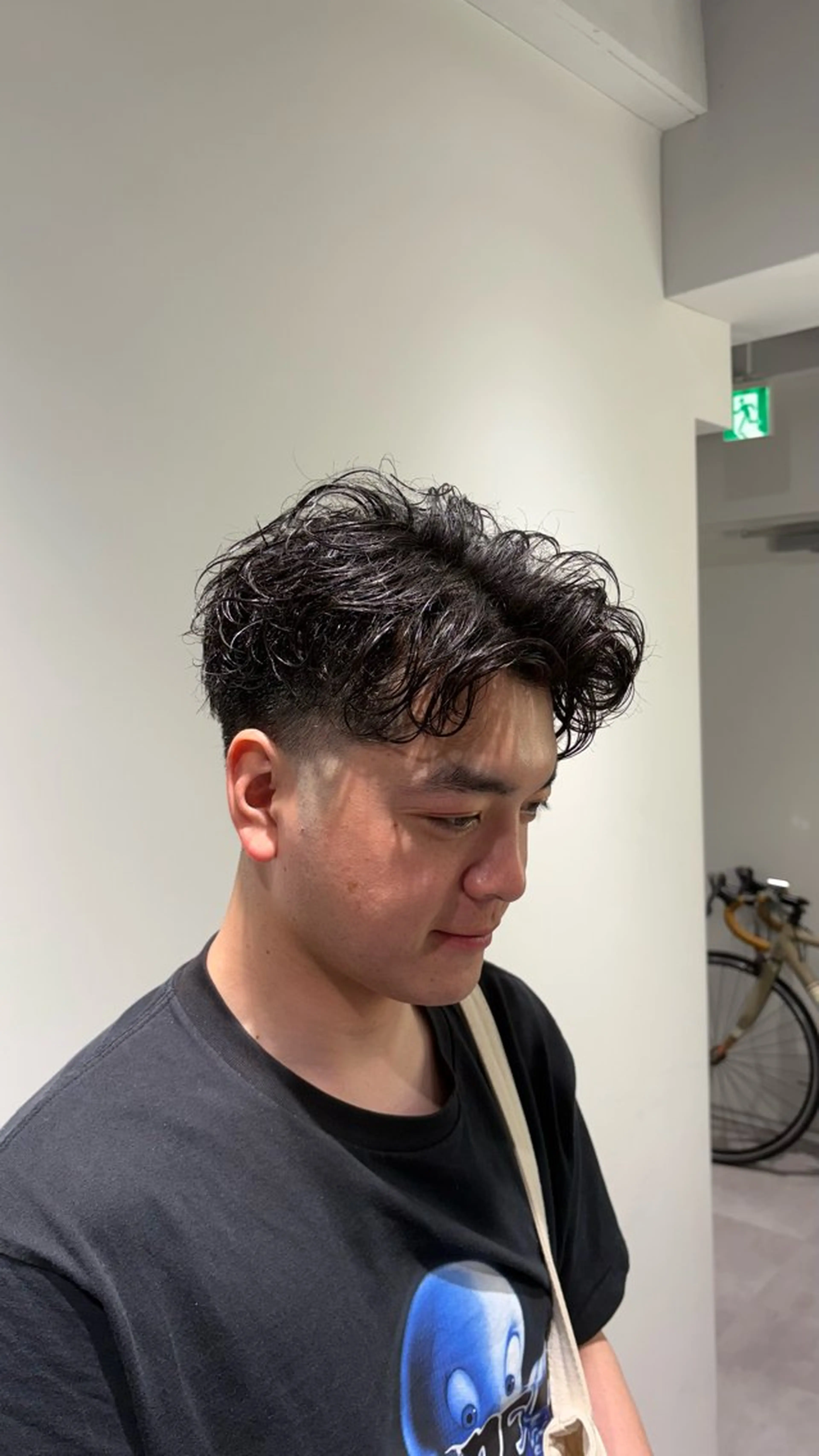 ミディアム パーマ メンズ カット パーマ 高橋 周のヘアスタイル