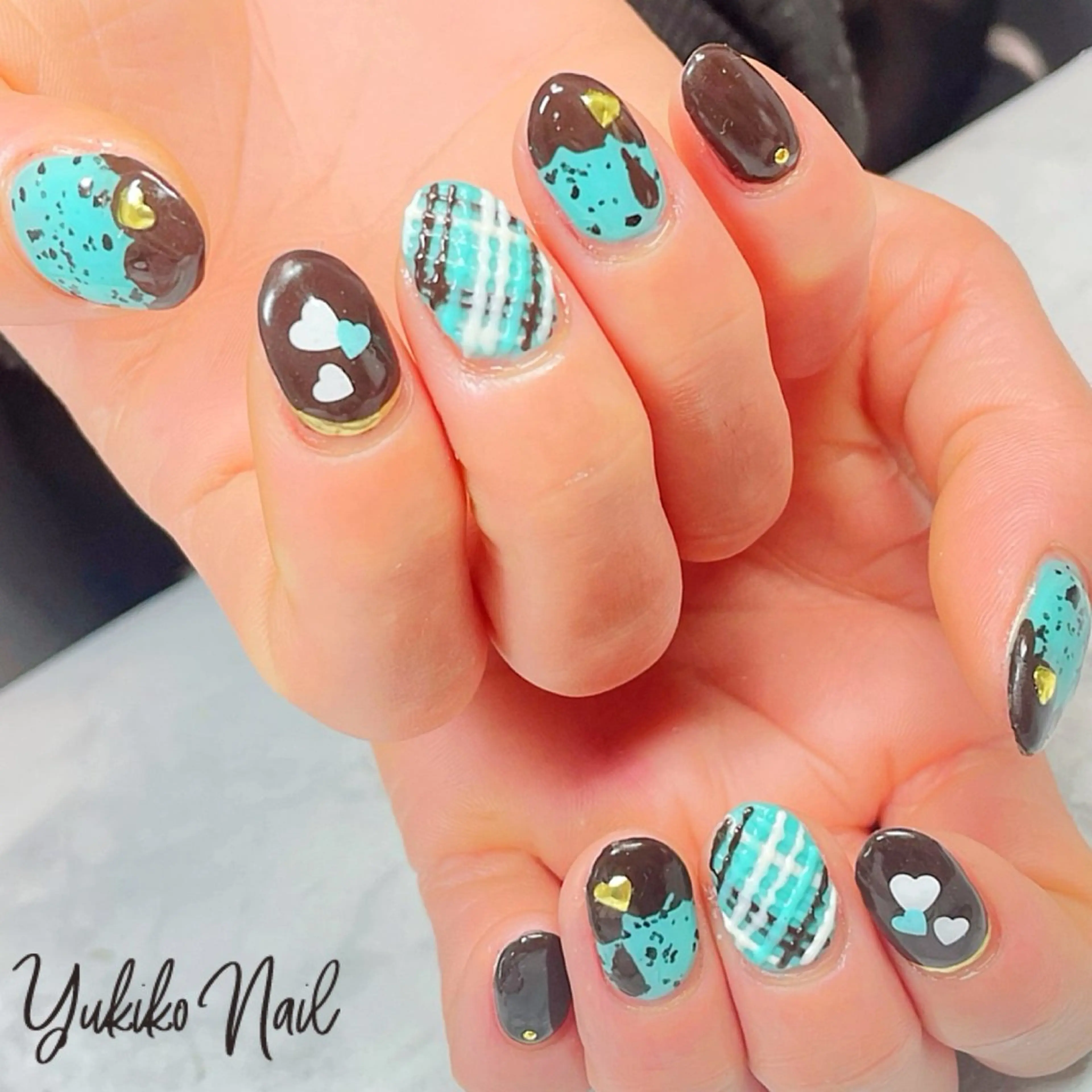 ネイル グリーン バレンタイン ユキコ ネイルのネイルデザイン