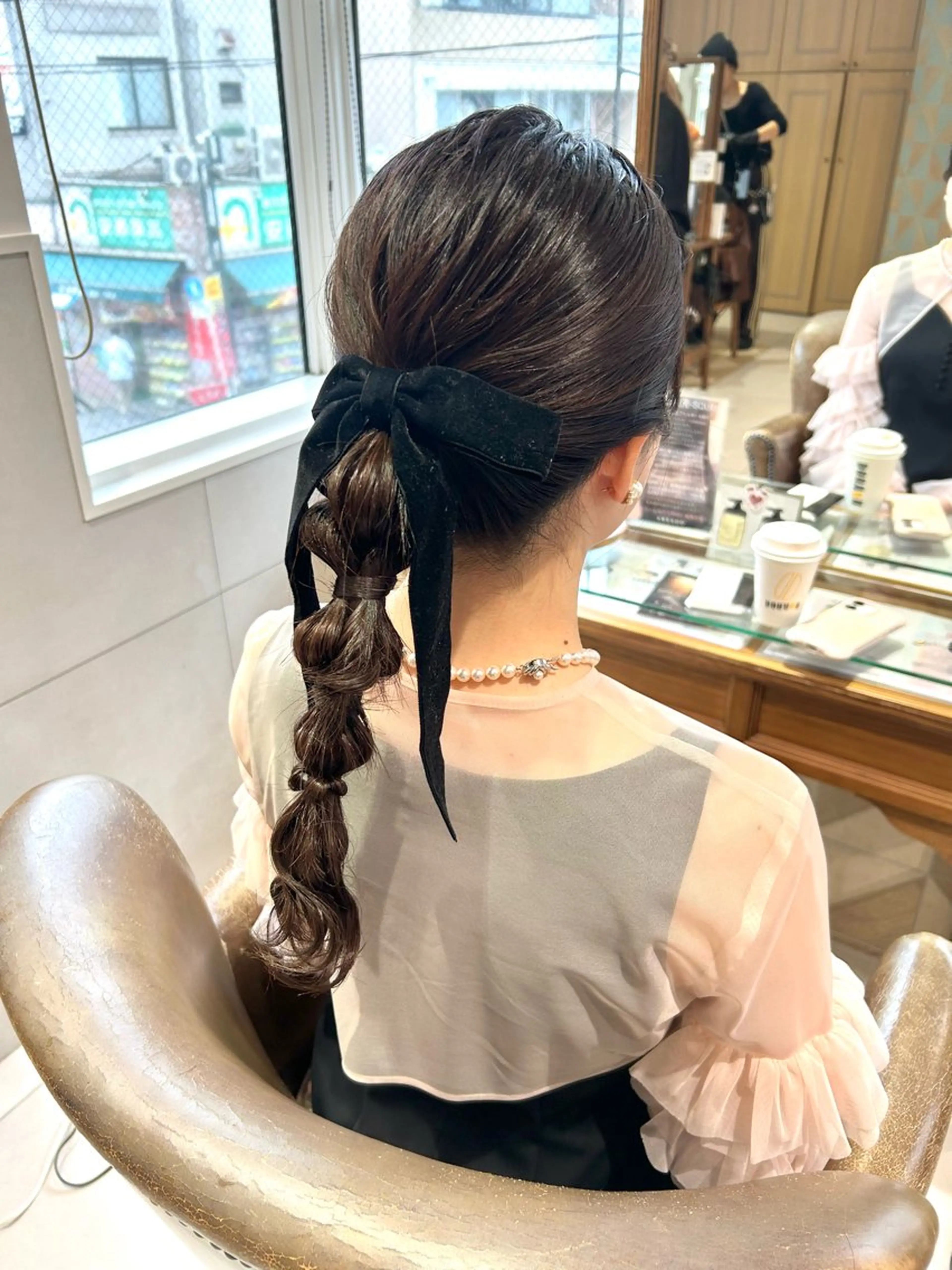 ロング カラー ヘアアレンジ ヘアセット 吉水 彩乃 /ボブ/艶感カラーのヘアスタイル