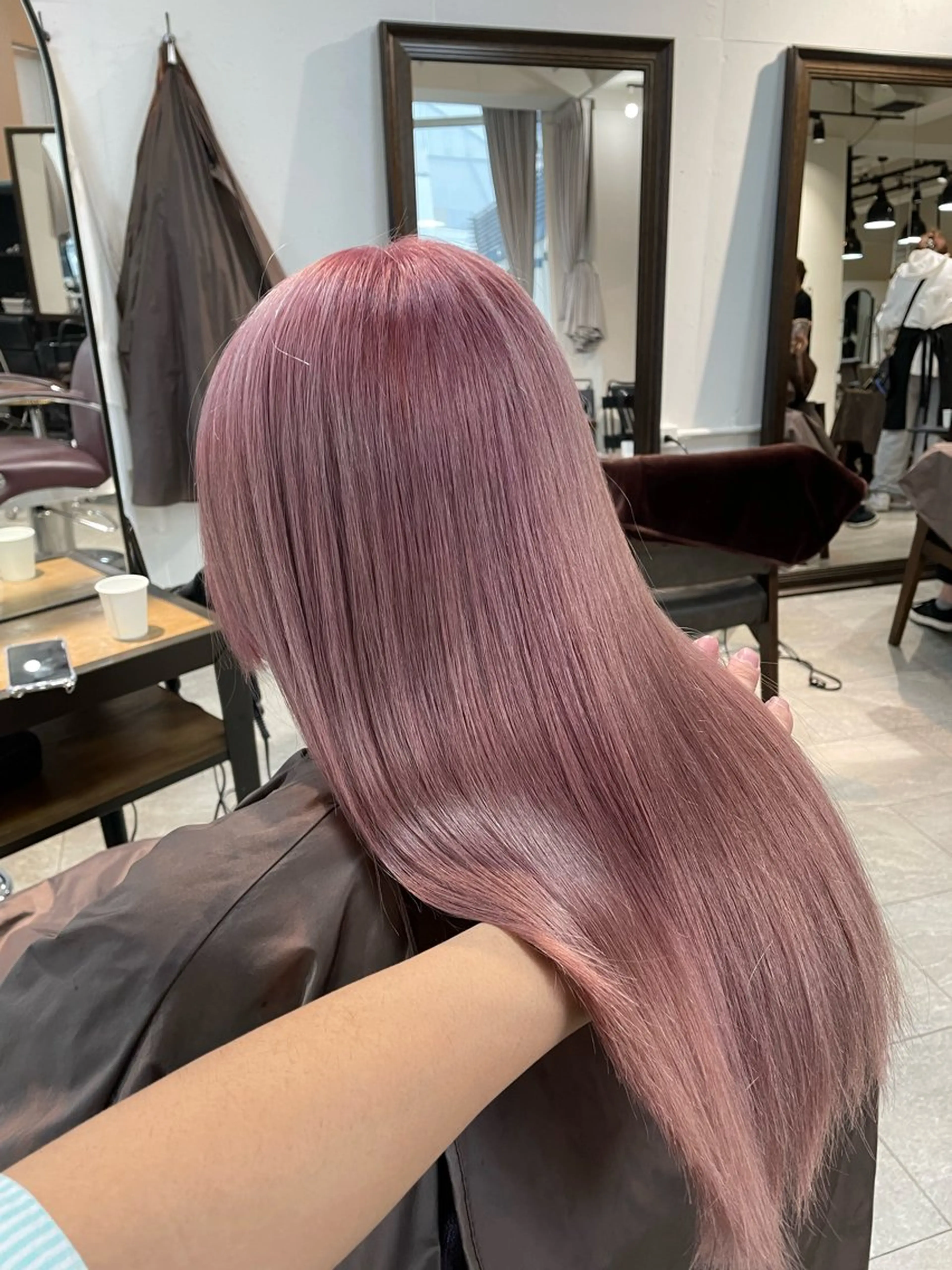 ロング カラー パーマ ヘアアレンジ メンズ ヘアカラー トリートメント ブリーチカラー🤍 颯馬🐈‍⬛のヘアスタイル