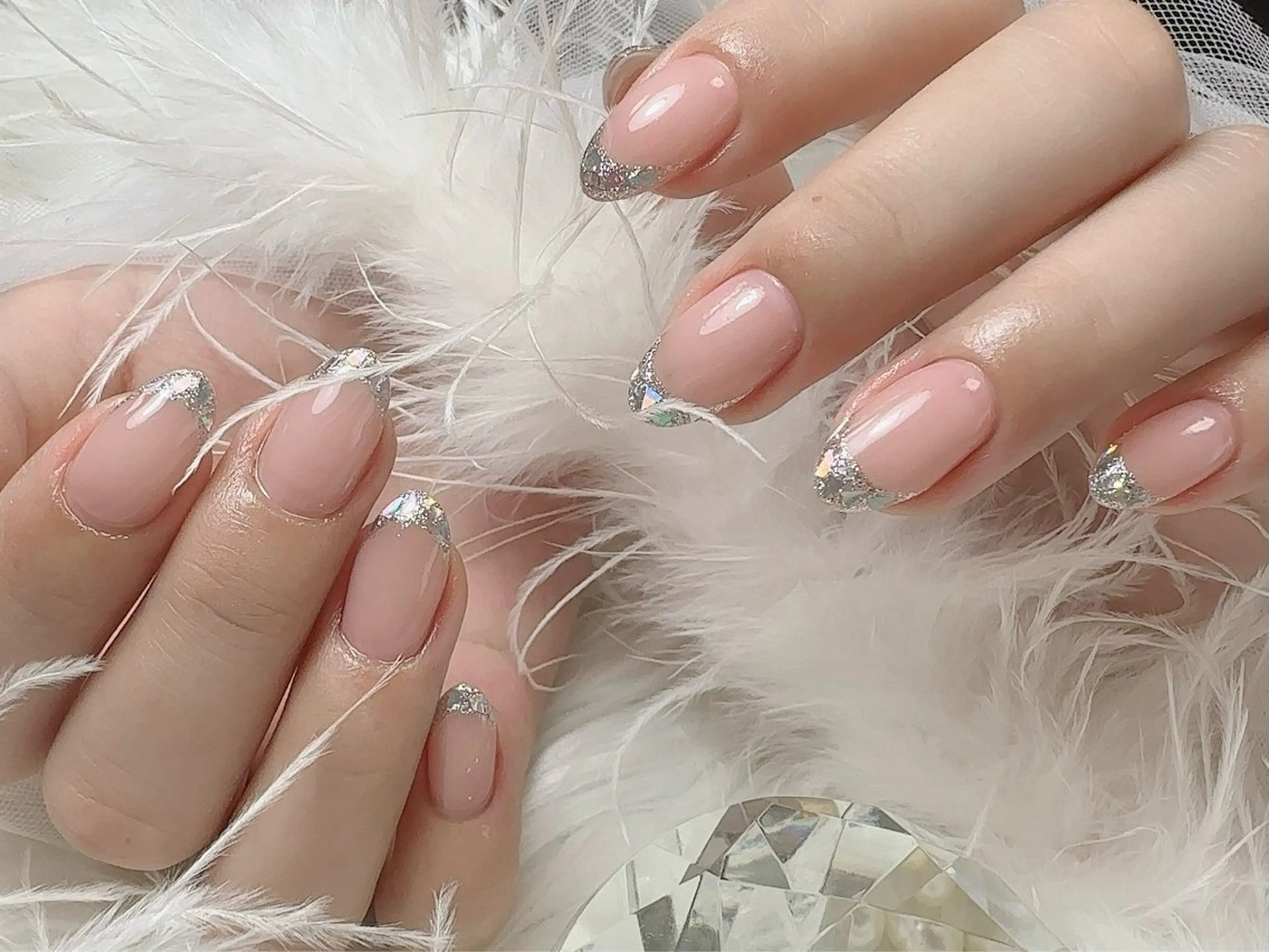 ネイル フレンチネイル ガラスフレンチ 韓国ネイル マグネットネイル ニュアンスネイル ハンドネイル ハンドケア nail salon Feerieのネイルデザイン