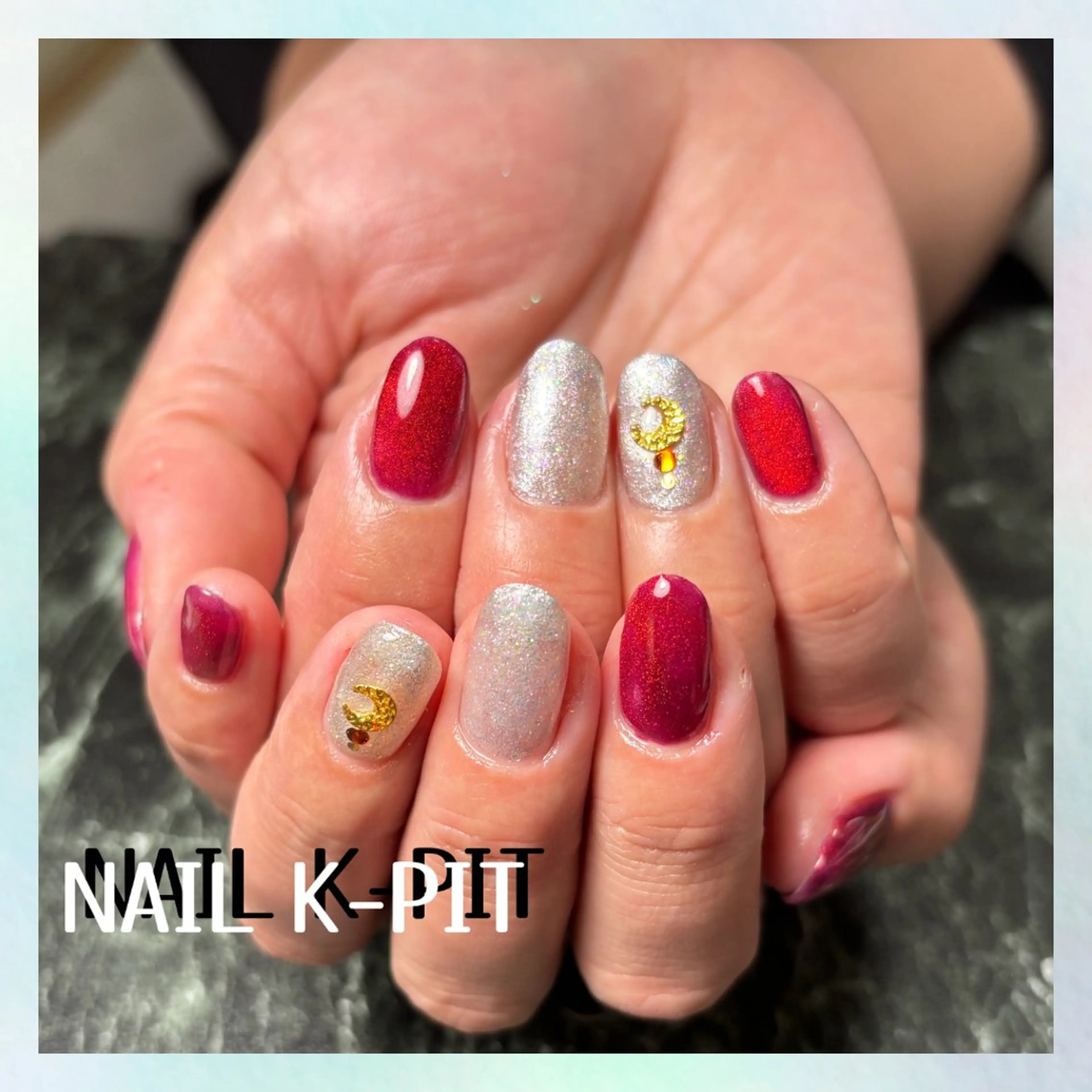 ネイル ラメ(グリッター) マグネットネイル 赤色 ハンドネイル NAIL K-PIT ネイル ケーピットの眉毛・アイブロウイメージ