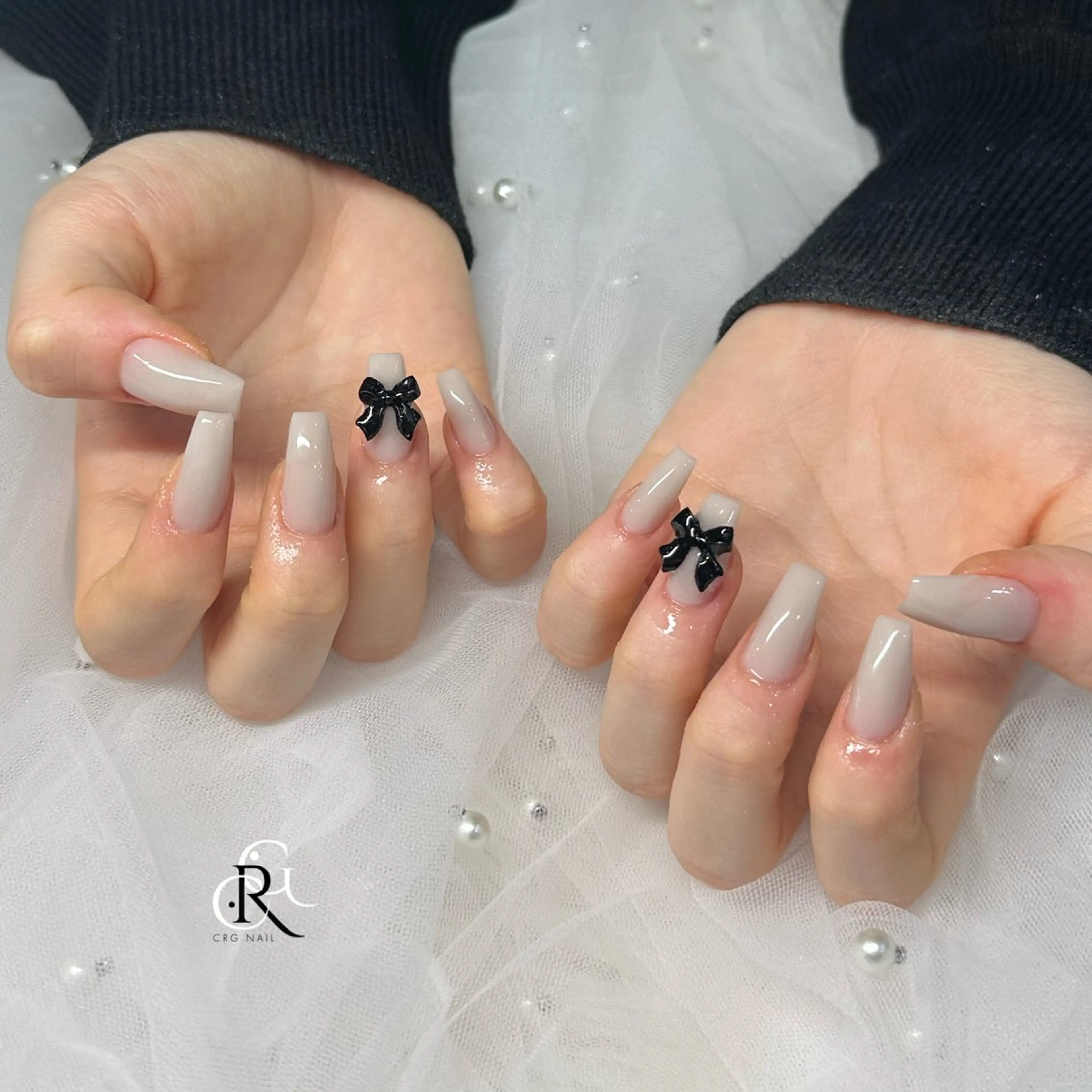 ネイル リボン ハンドネイル RURI  トレンド スカルプ/美フォルムのネイルデザイン