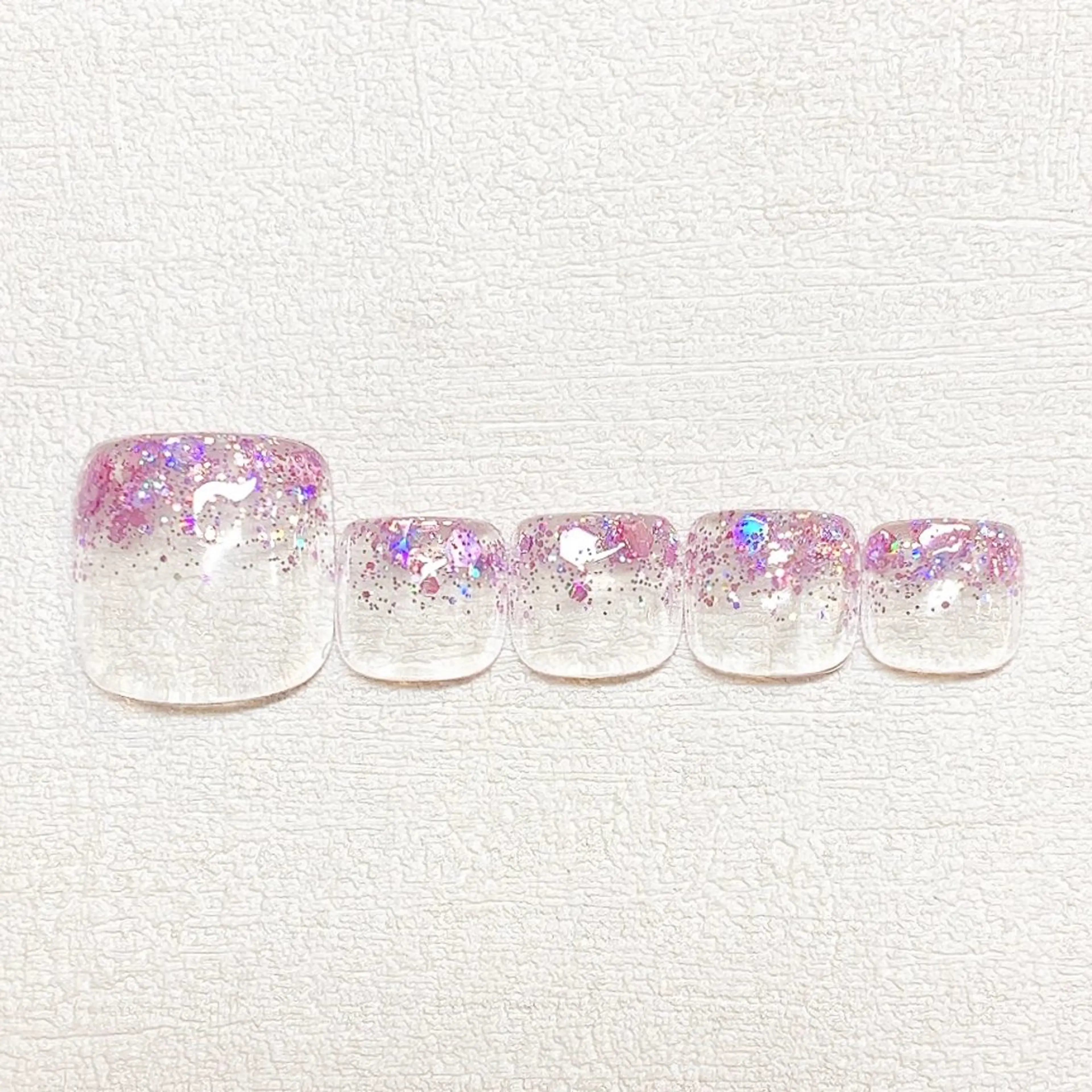 ネイル キラキラネイル ラメ(グリッター) フットネイル スマイルネイル ときわ台のネイルデザイン