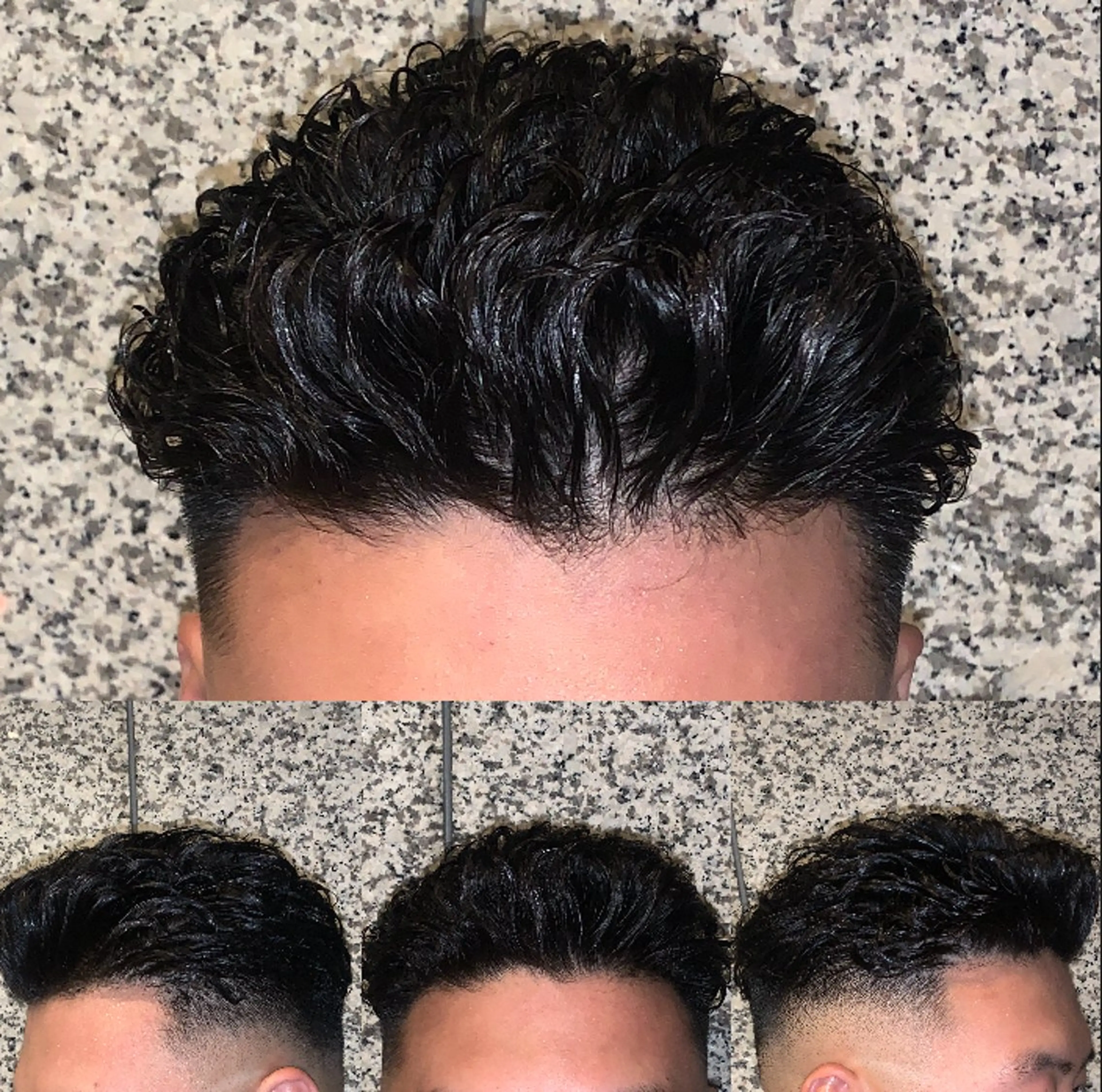 パーマ メンズ オールバック フェードカット メンズパーマ 【パーマ募集】杉本 翔希のヘアスタイル