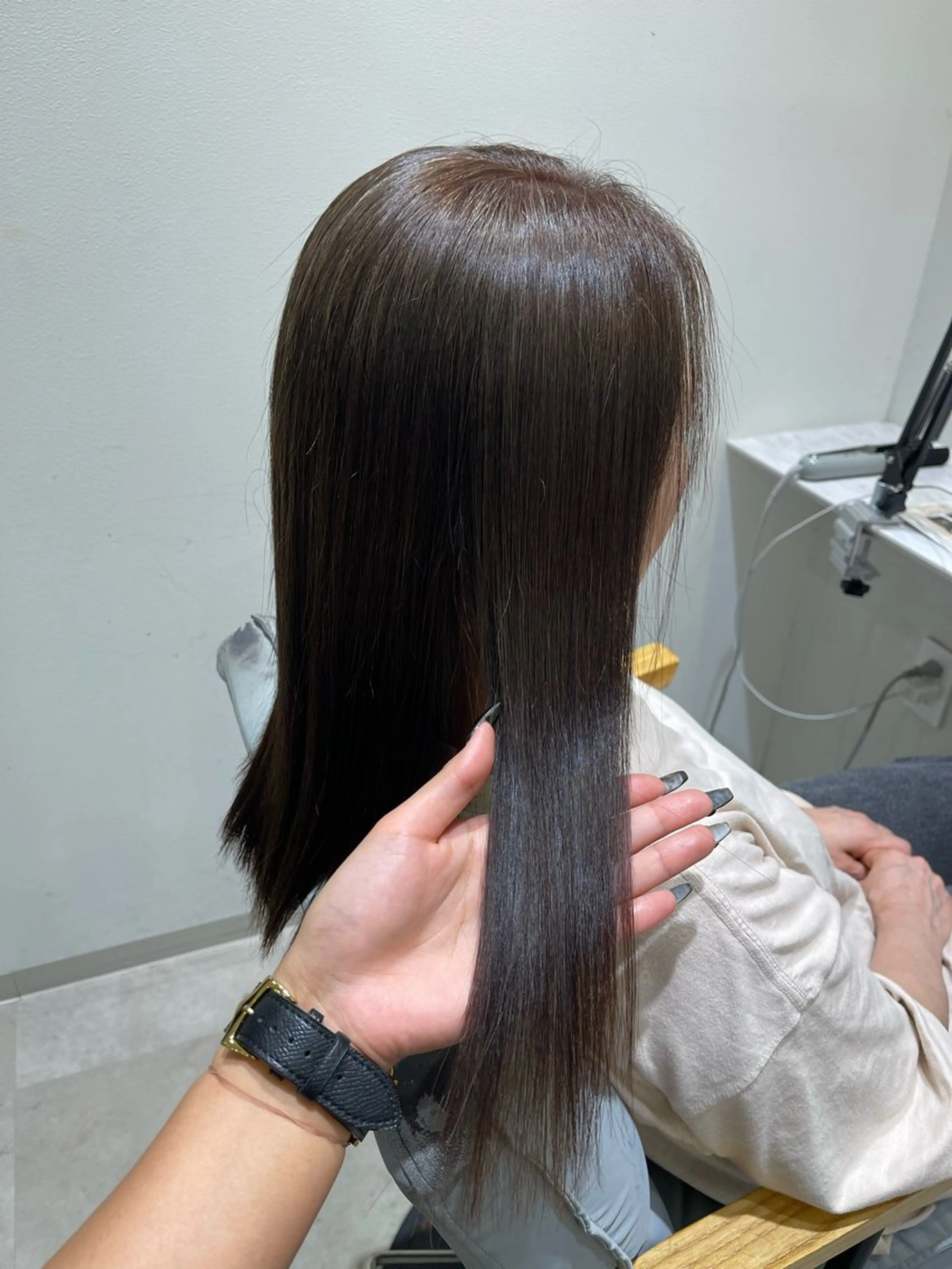 カラー 透明感カラー グレージュ 縮毛矯正 ヘアカラー 村瀬 遼のヘアスタイル