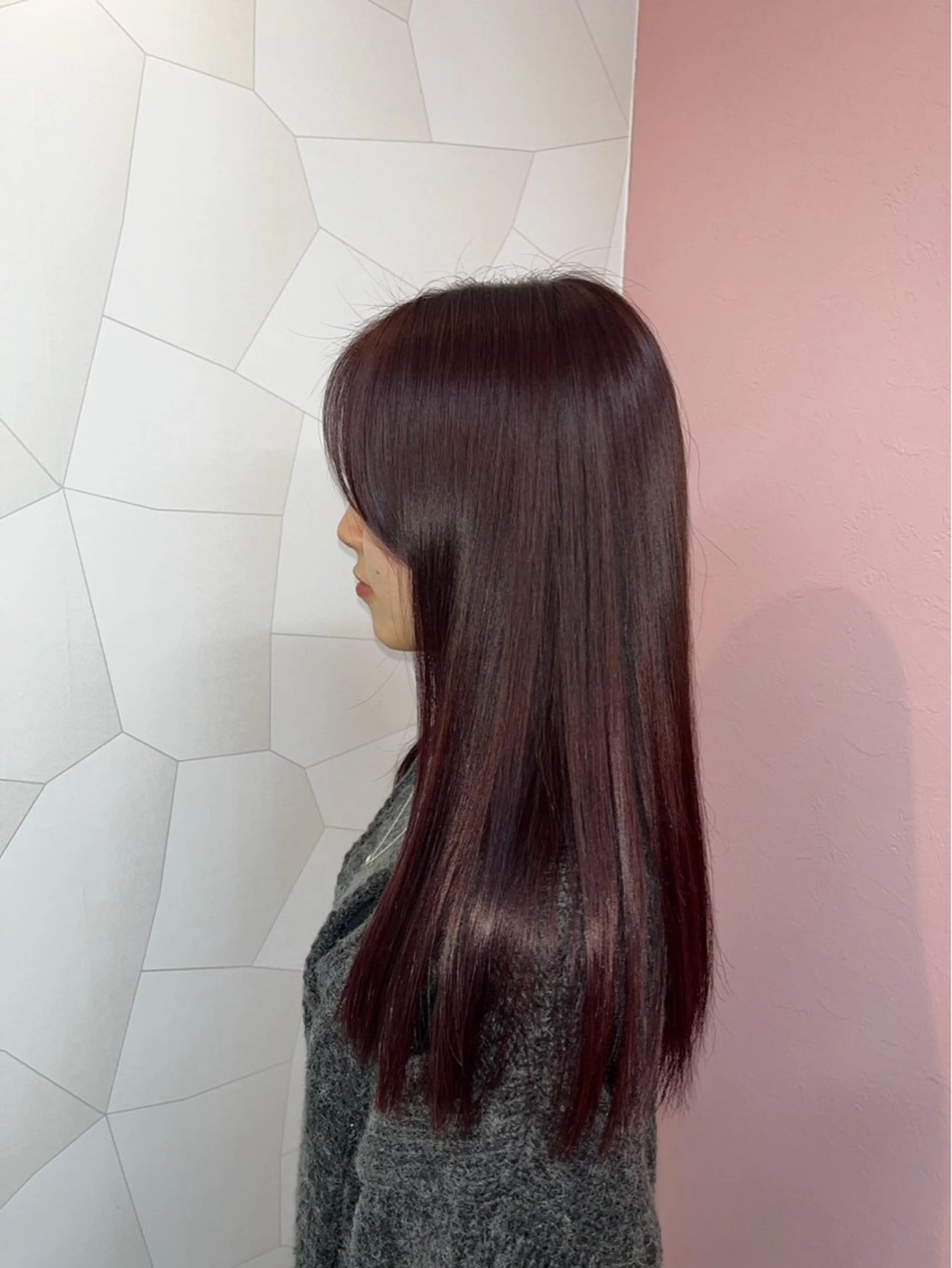 カラー レッドカラー ヘアカラー HASHI AYAKAのヘアスタイル