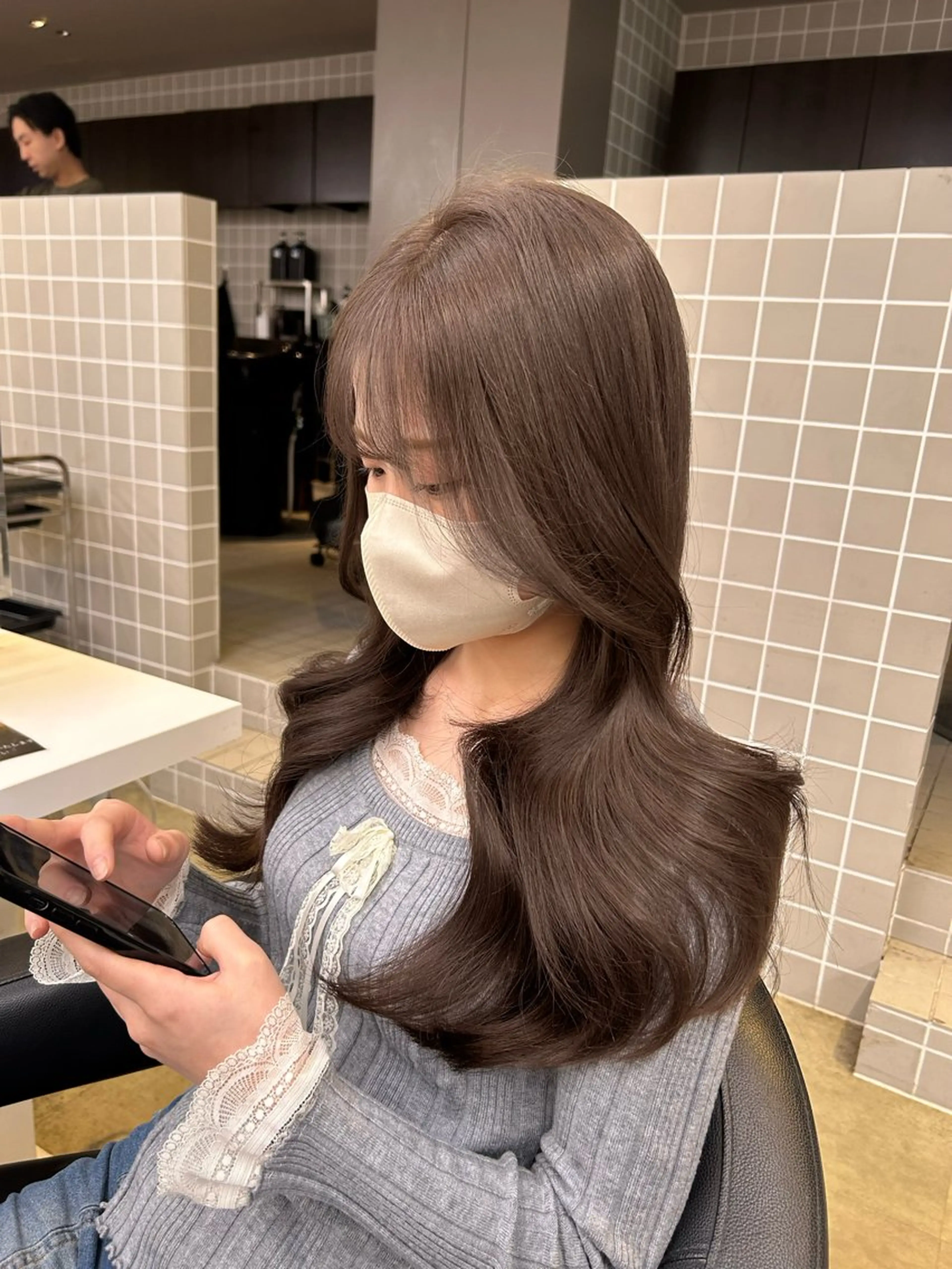 ロング ヘアカラー トリートメント 🤍透明感/韓国風/ レイヤー/優大🤍のヘアスタイル