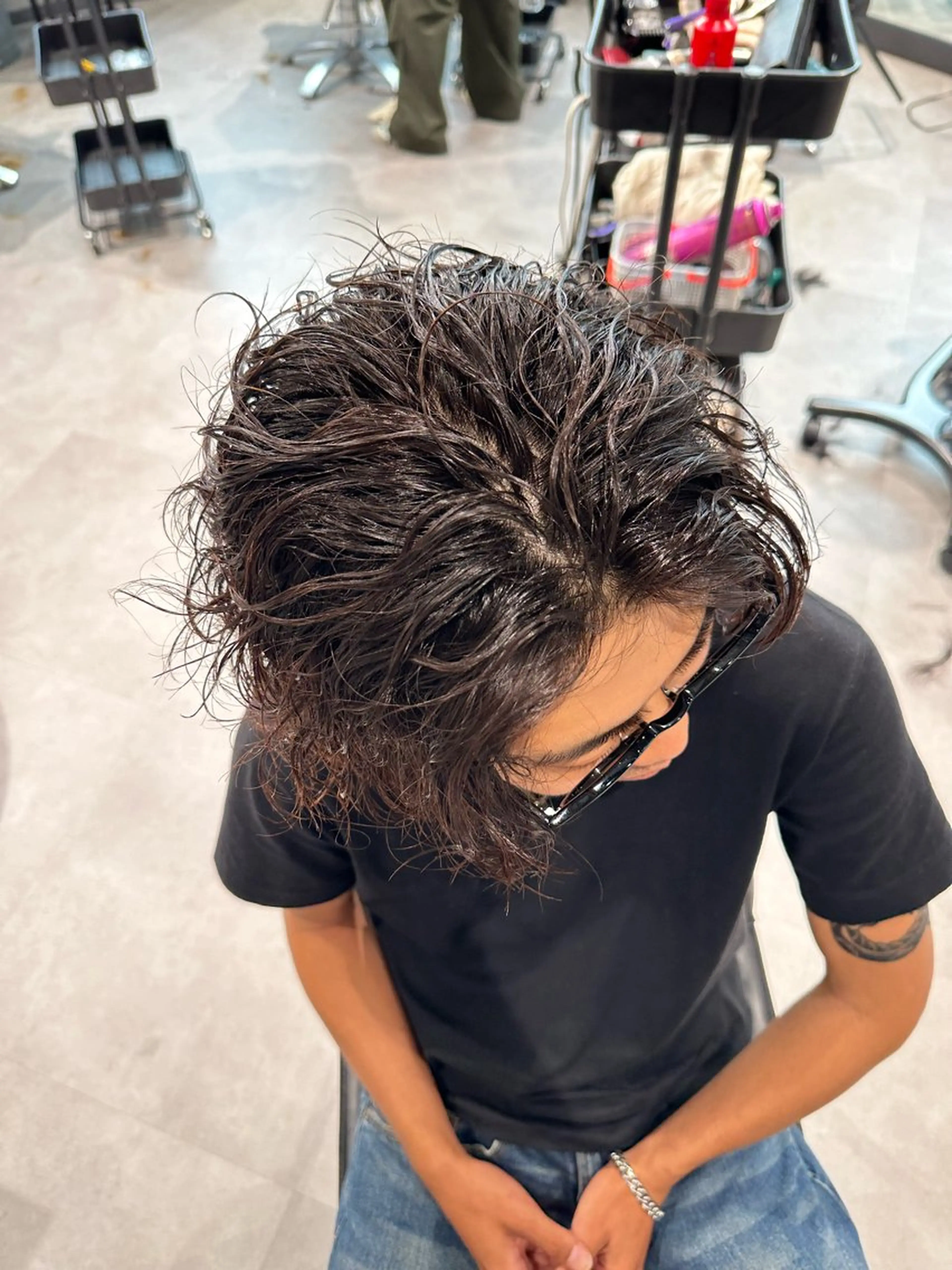 ミディアム パーマ ヘアアレンジ メンズ メンズヘア静岡 ✂︎Ryuheiのヘアスタイル