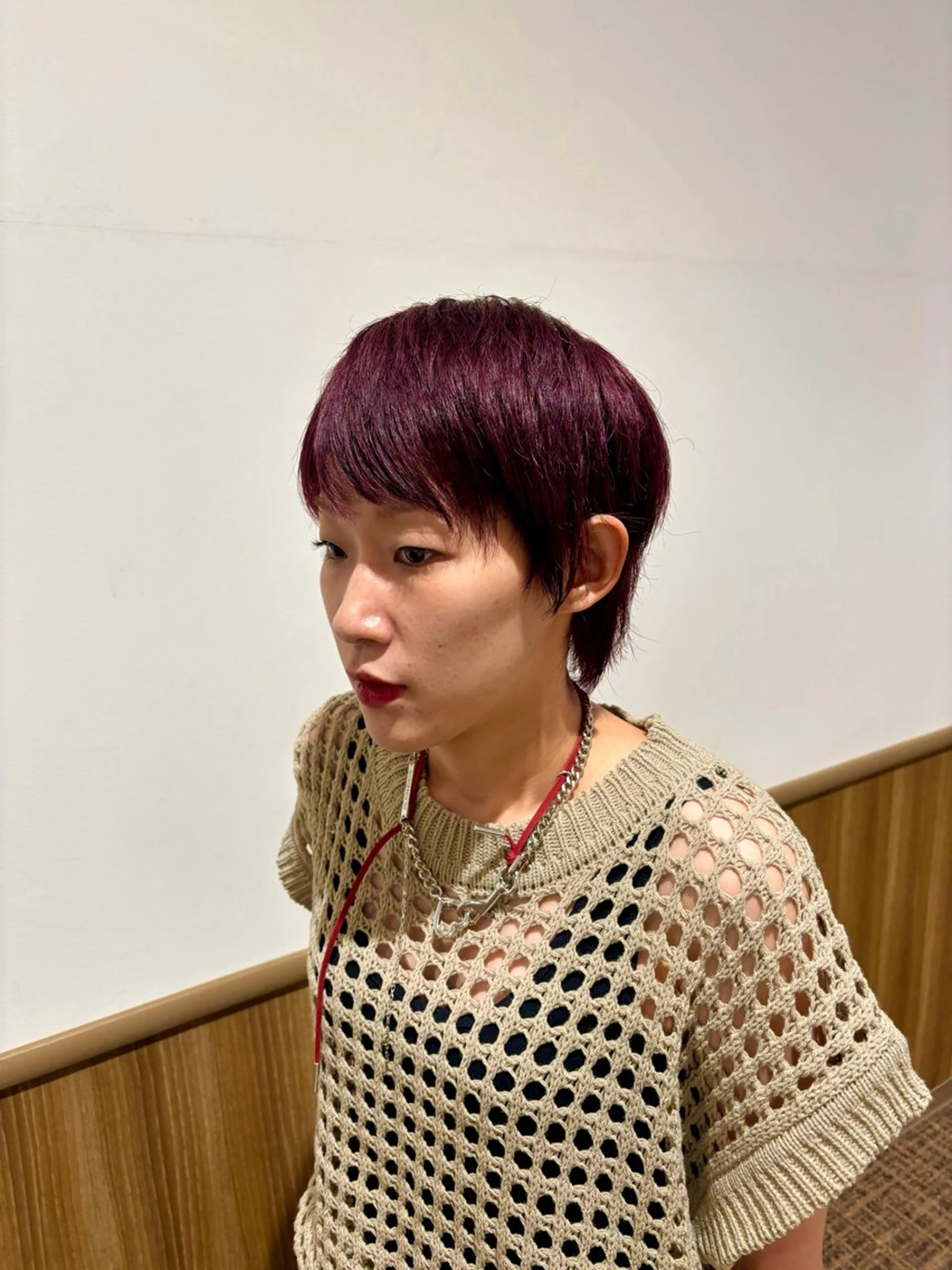 ショート カラー レッドカラー 田中 真白のヘアスタイル