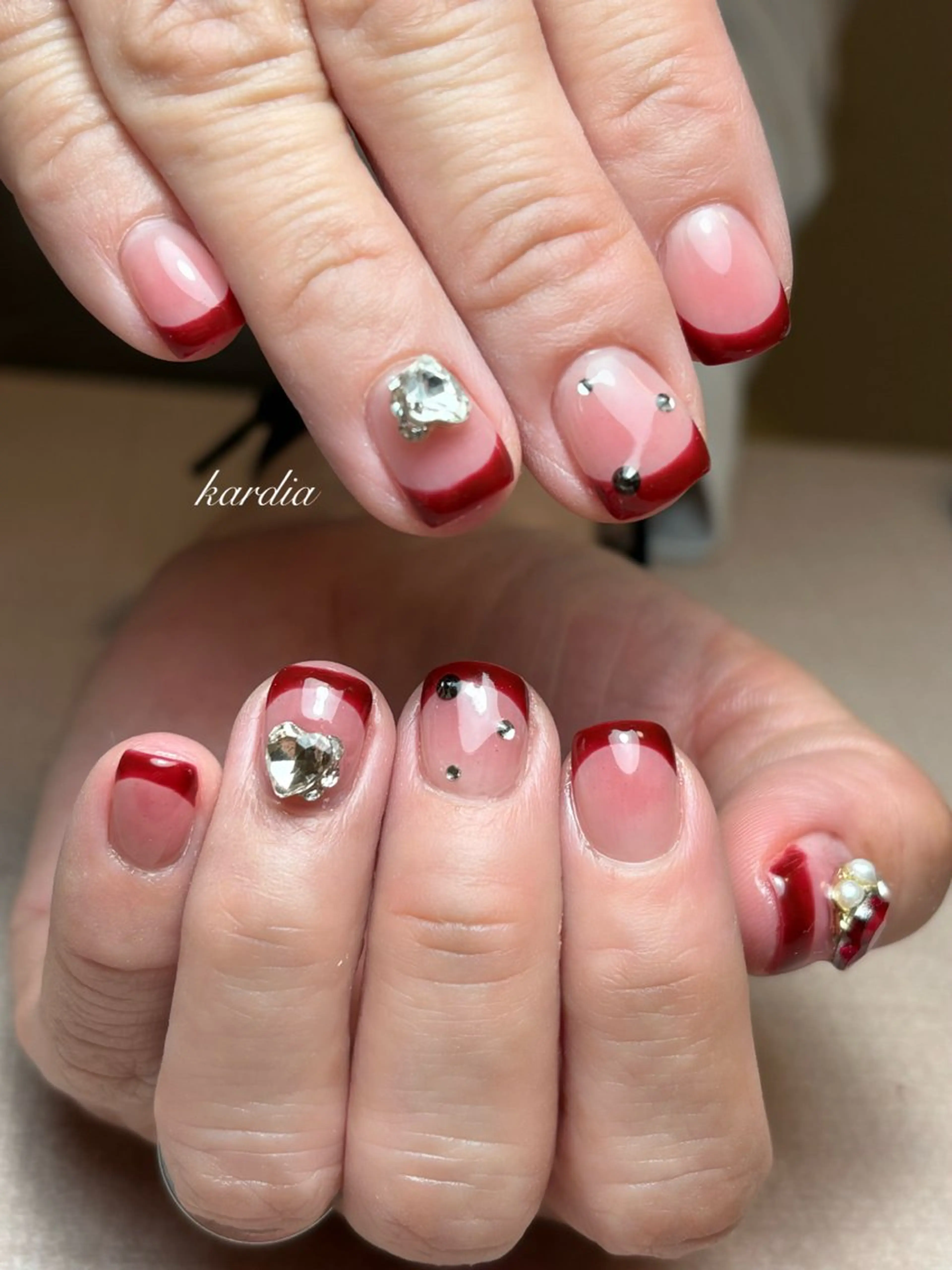 ネイル ハンドネイル καρδιά -ｶﾙﾃﾞｨｱ-のネイルデザイン