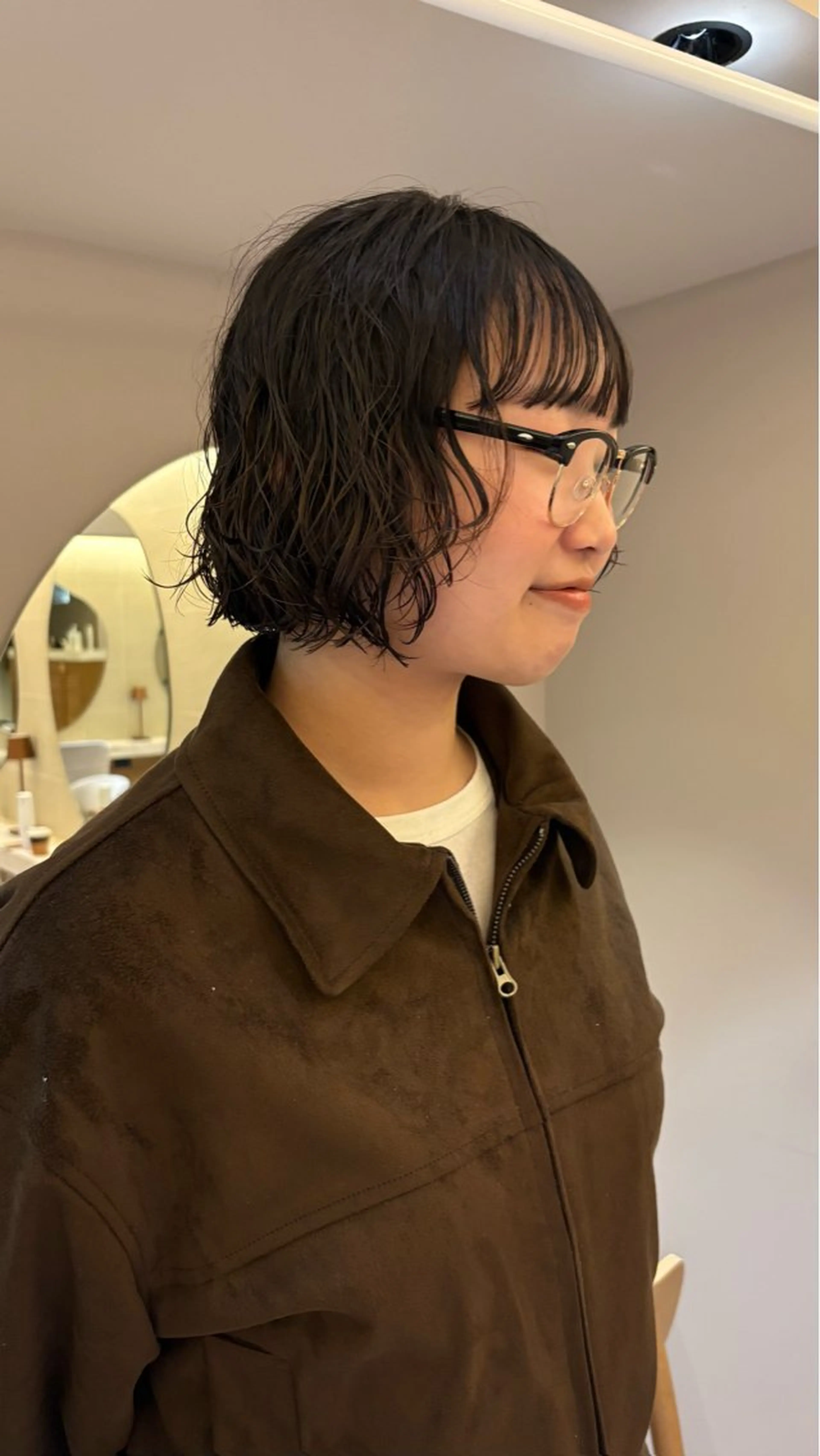 ショート パーマ カット パーマ 《センターパート / perm》ナミのヘアスタイル