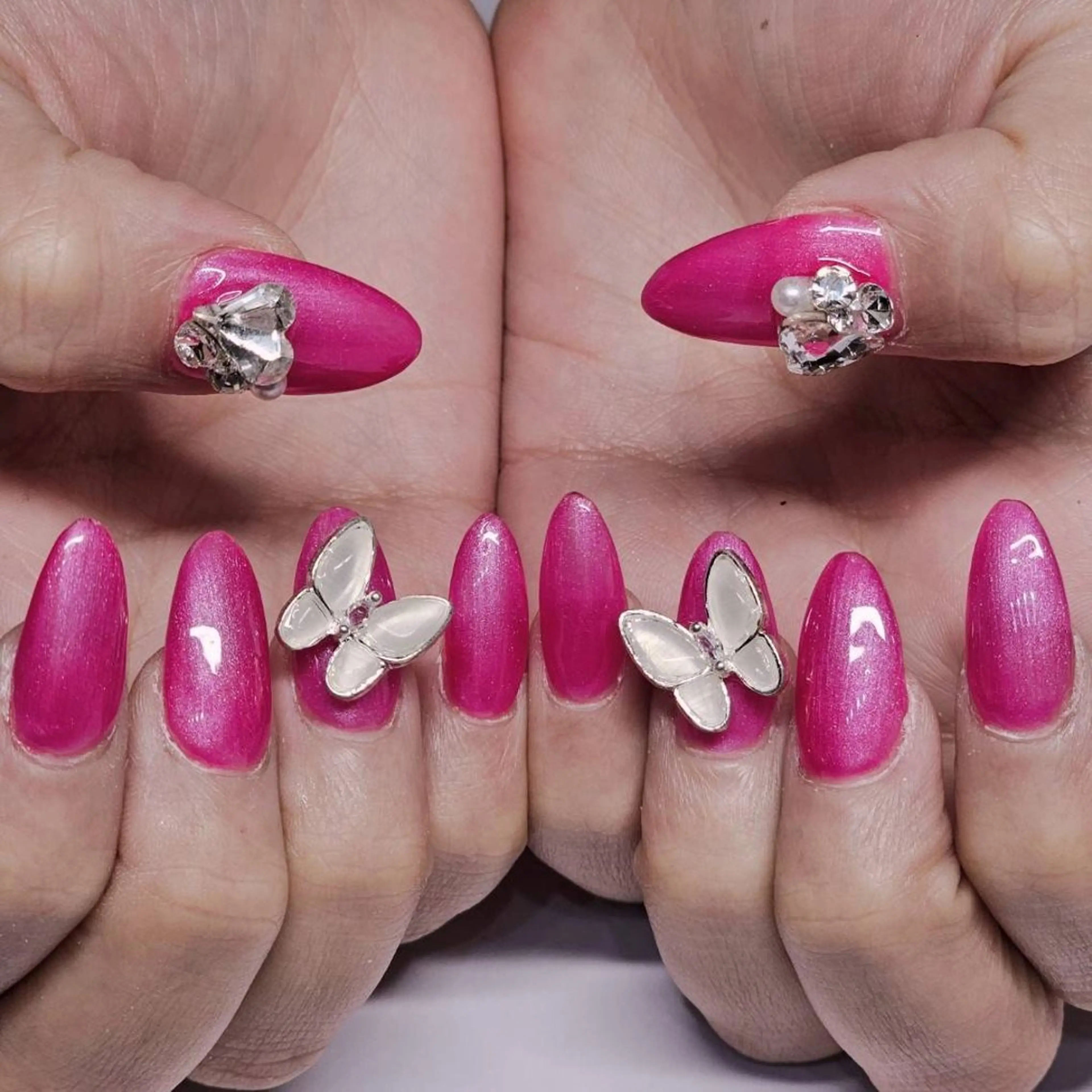 ネイル ハート ワンカラーネイル ピンク シンプルネイル ハンドネイル よしだ ひろきのネイルデザイン