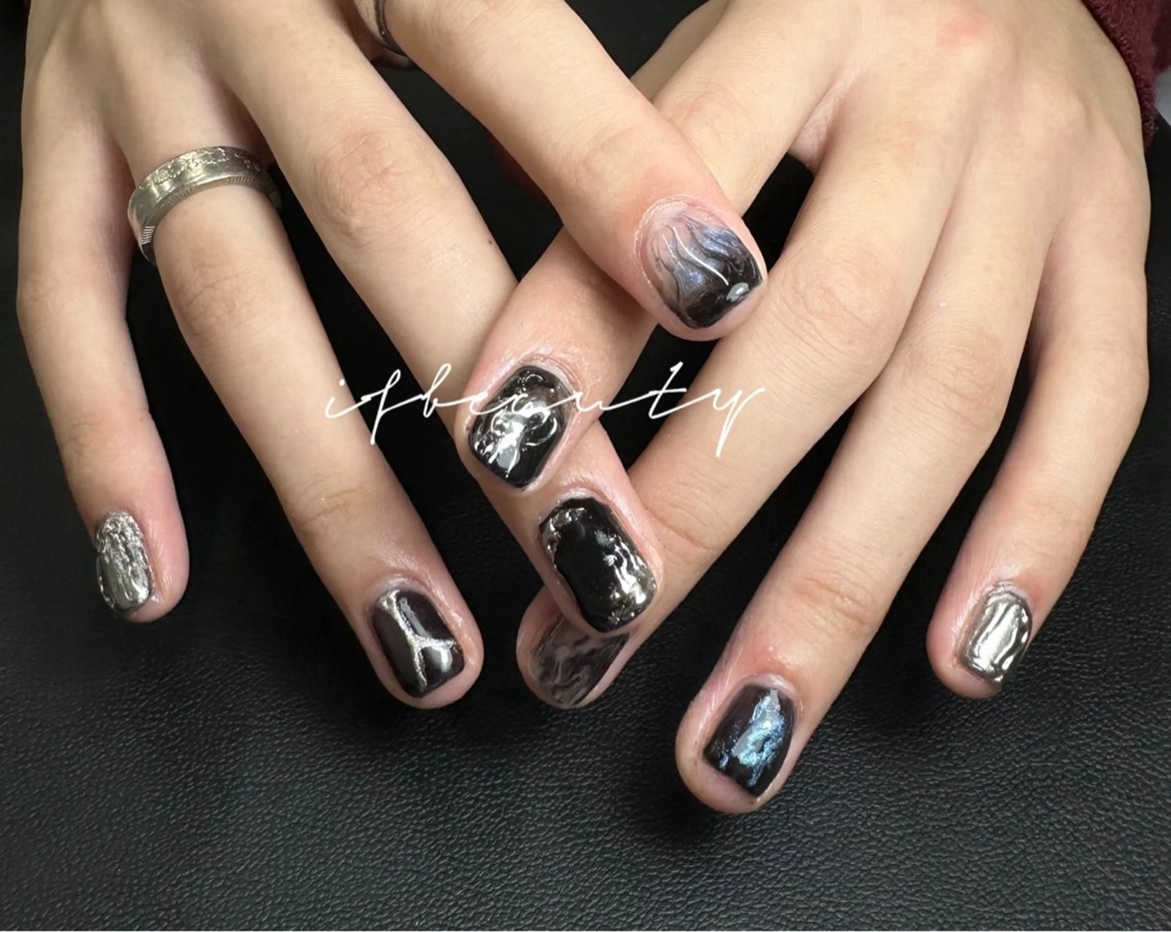 ネイル アートネイル キラキラネイル マットネイル メンズネイル if Hair＆Nail Salon所属・IKA /海外ネイル /個性派/ワンホンのネイルデザイン