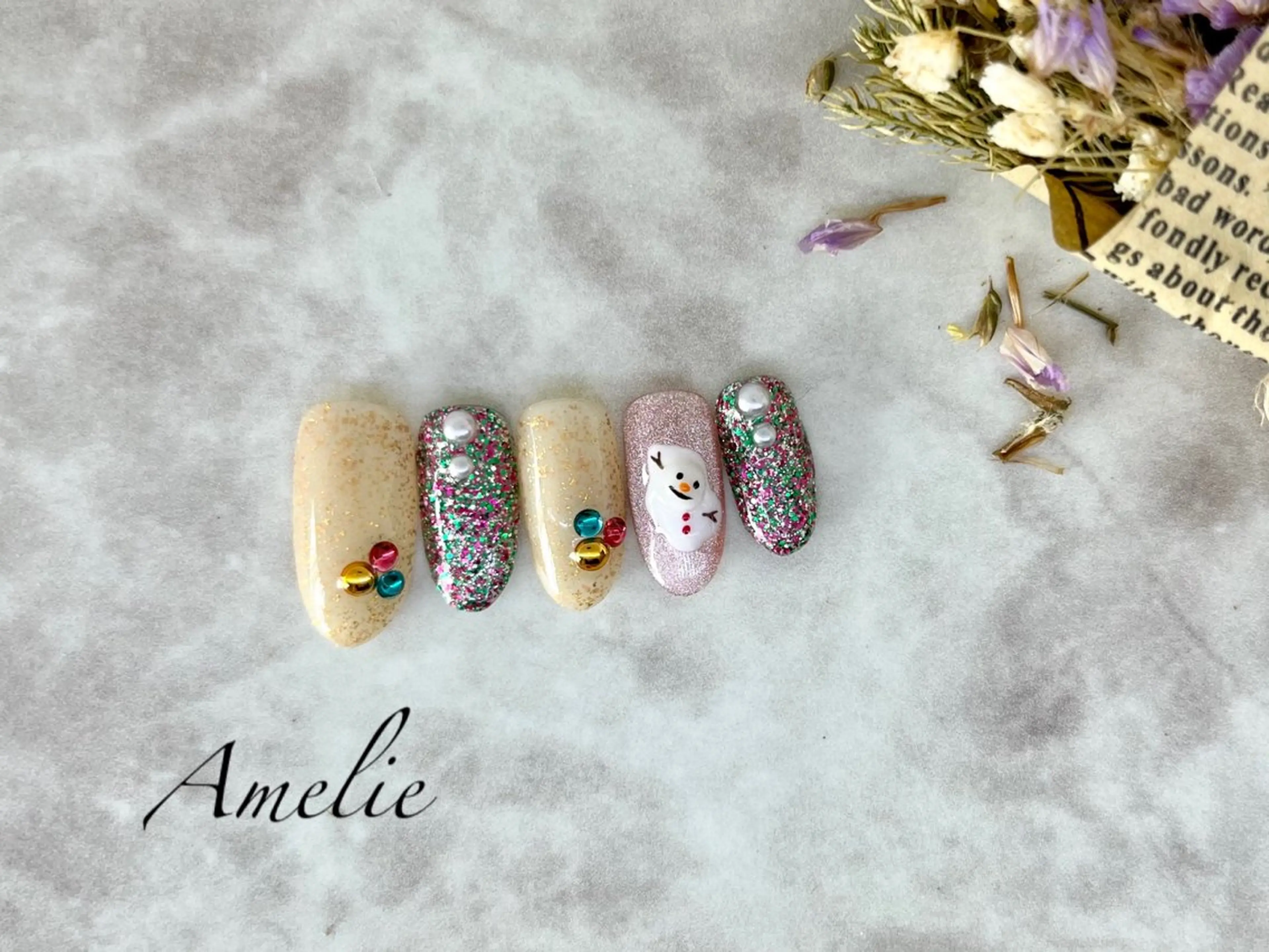 ネイル 韓国ネイル ラメ(グリッター) ハンドネイル yo koのネイルデザイン