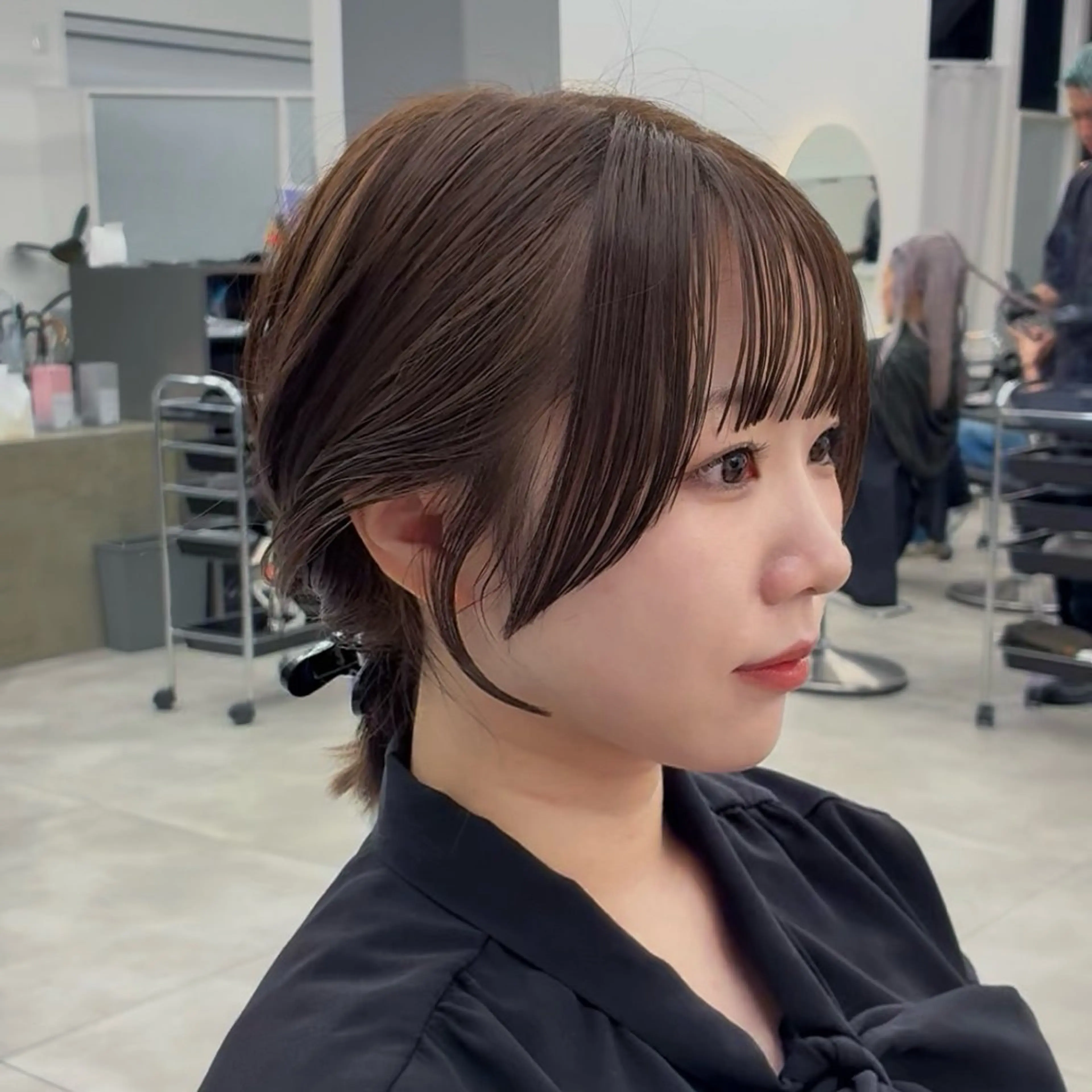 ショート 顔周りカット サイドバング 小顔カット カット 【レイヤー×透明感 カラー】mayaのヘアスタイル