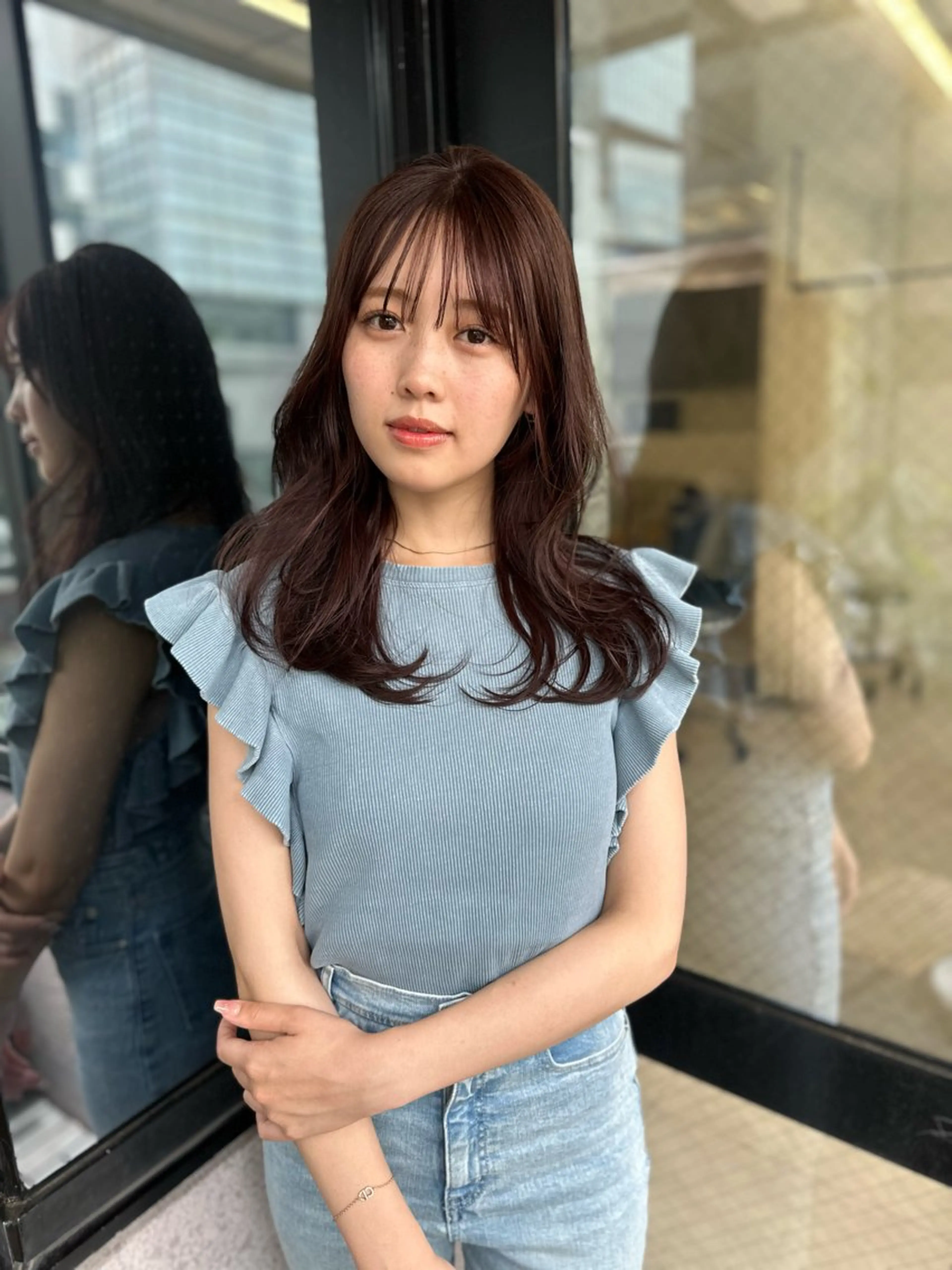 セミロング カット ヘアカラー トリートメント ヘッドスパ ヘアセット 前髪顔まわりカット 🌈中村海聖のヘアスタイル