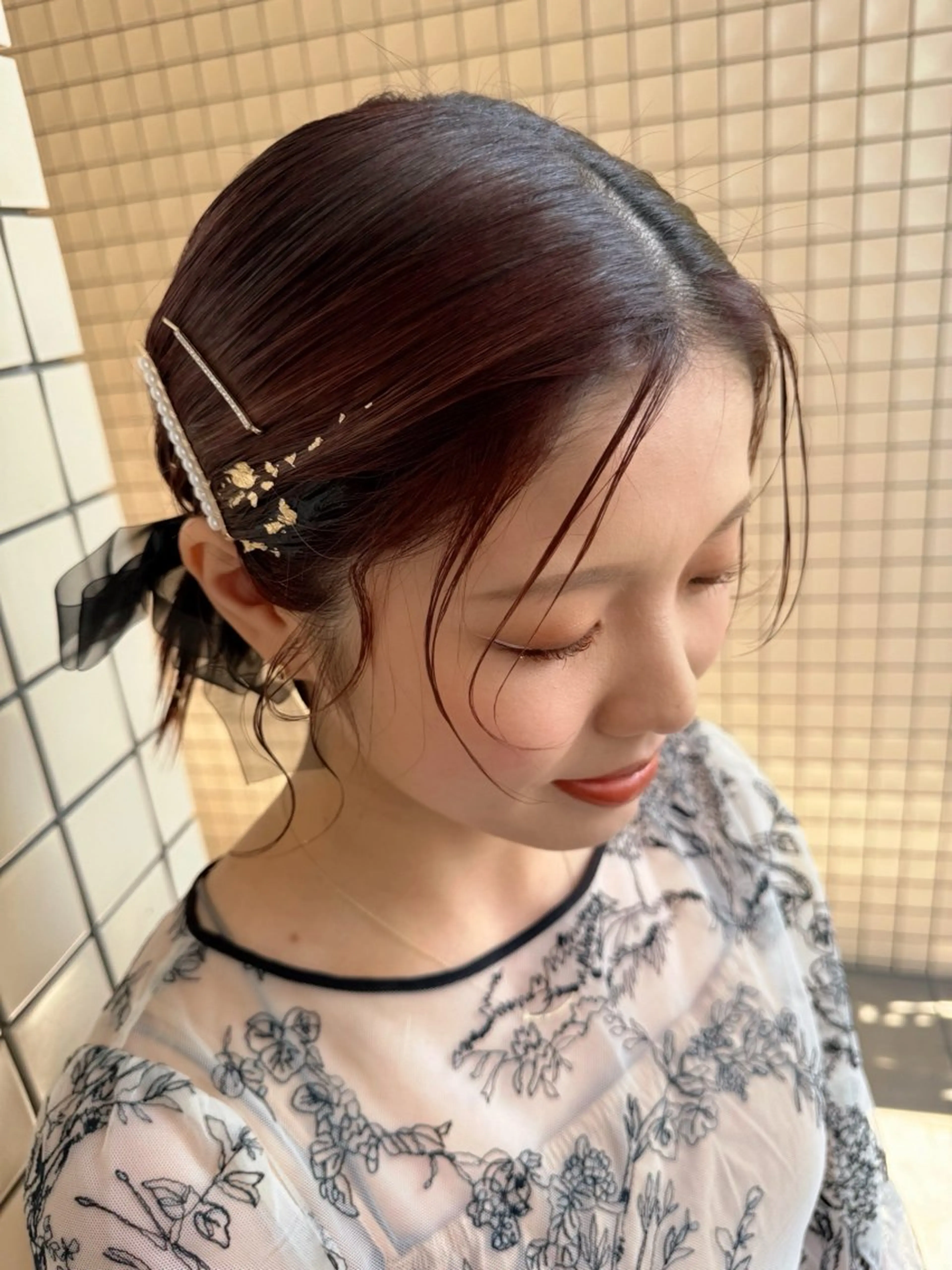 セミロング ヘアアレンジ ヘアメイク10年から 美容師💄Anriのヘアスタイル