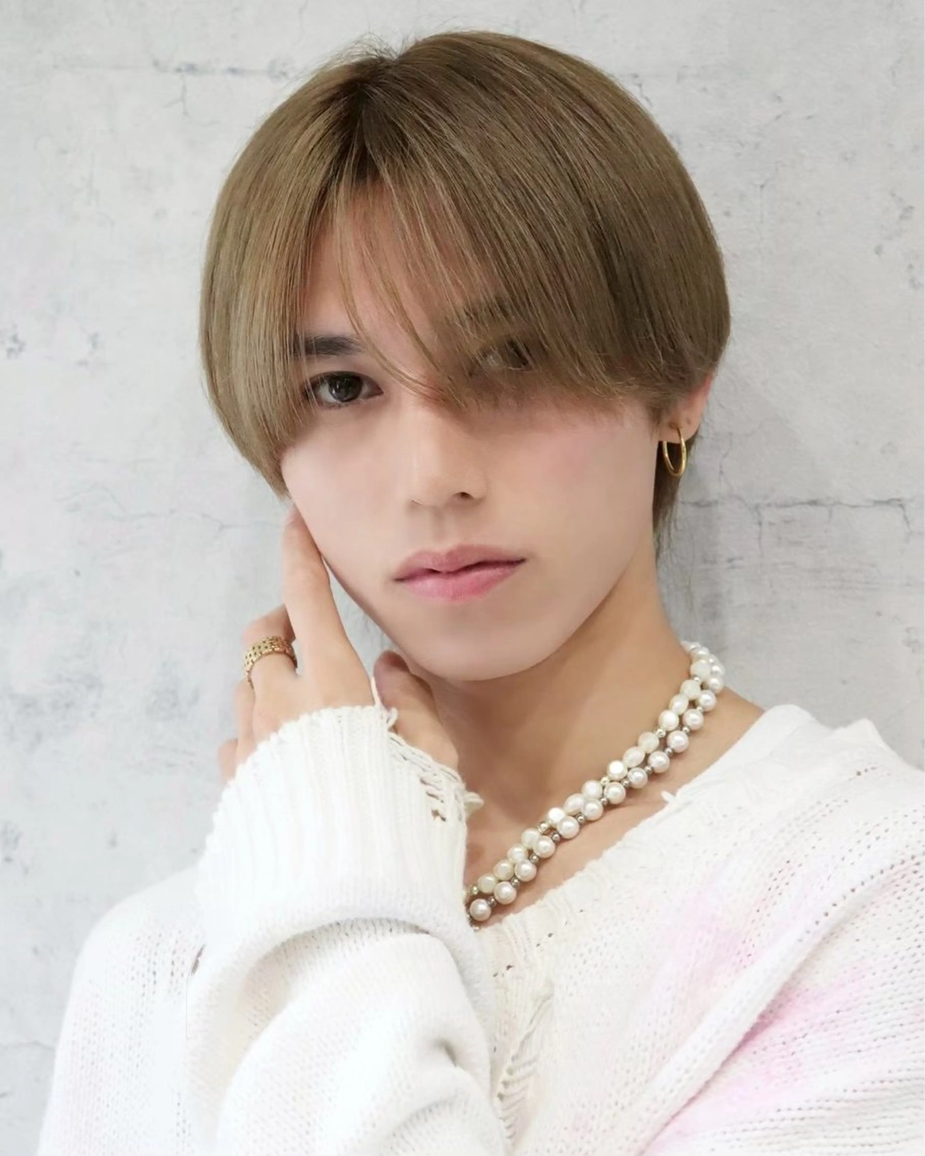 カラー メンズ マッシュ シースルーマッシュ 金子 遥人のヘアスタイル