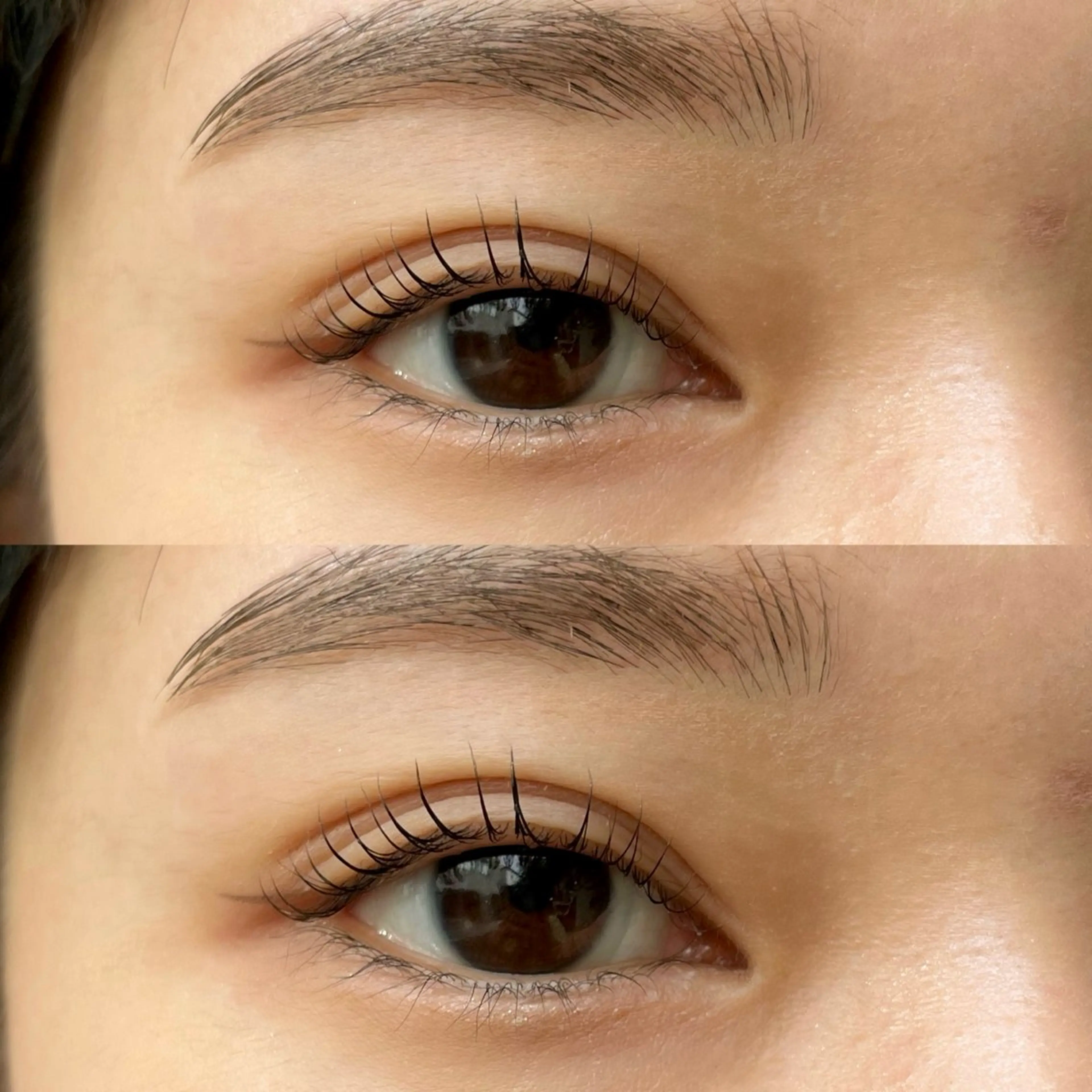 マツエク・マツパ 一重×まつ毛パーマ マツパ ブリーチなしカラー ダブルカラーエクステのヘアスタイル