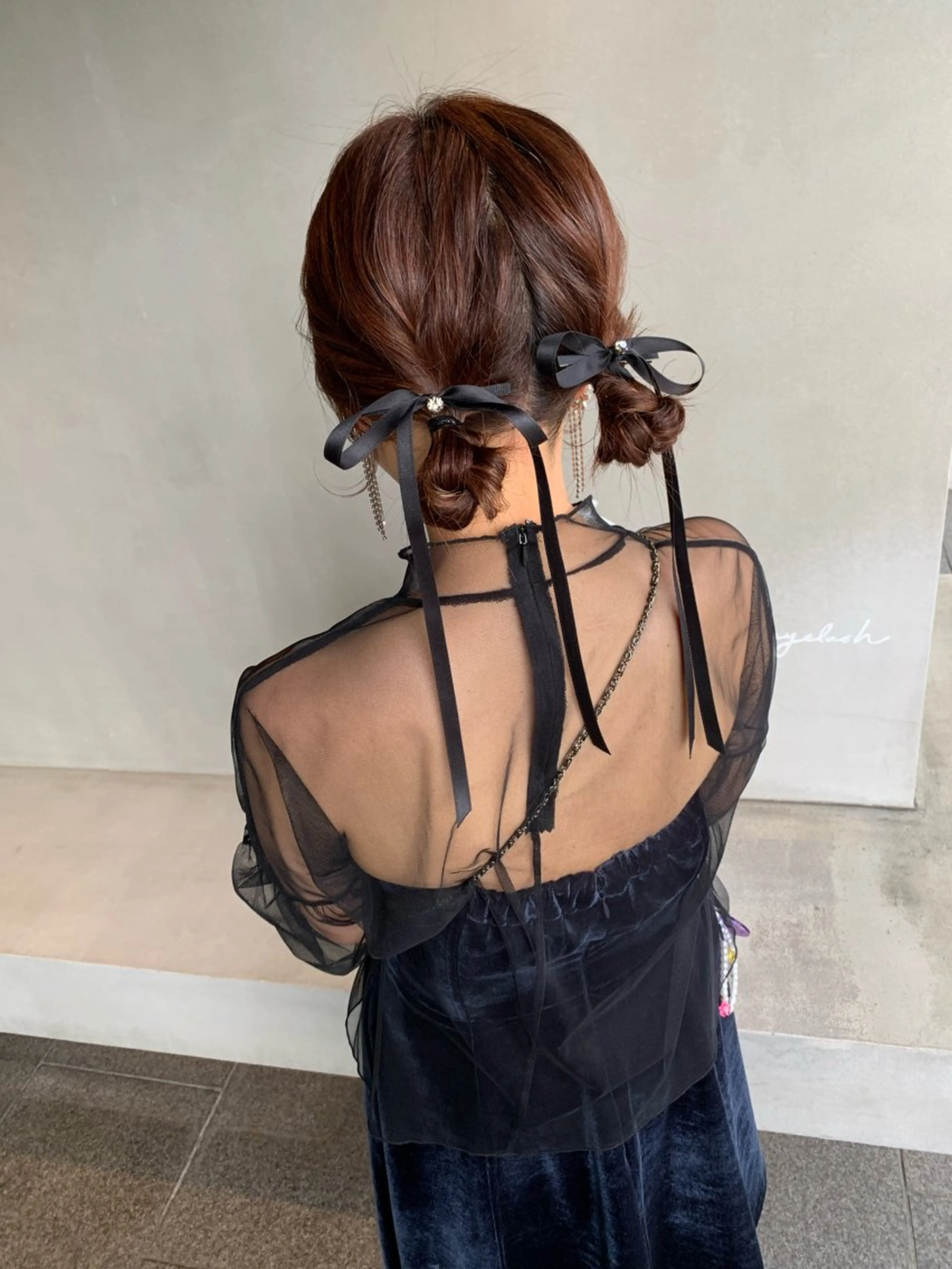 ミディアム ヘアアレンジ ヘアセット ブリーチ/アレンジ 天満/chihiroのヘアスタイル