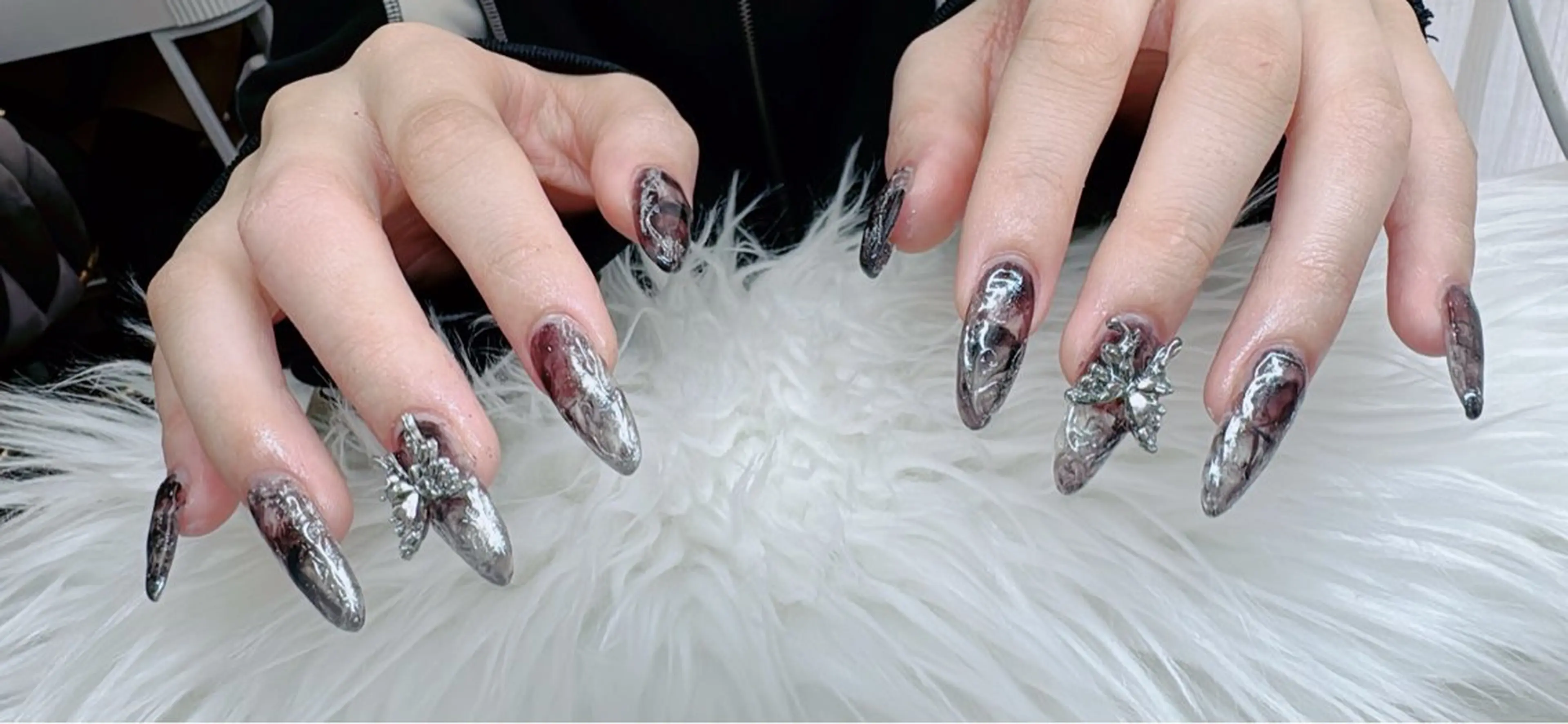 チップ長出し持ち込みデザイン⭐️やり放題💖限定パーツ/ストーン/シールつけ放題＋ハンドケアの写真