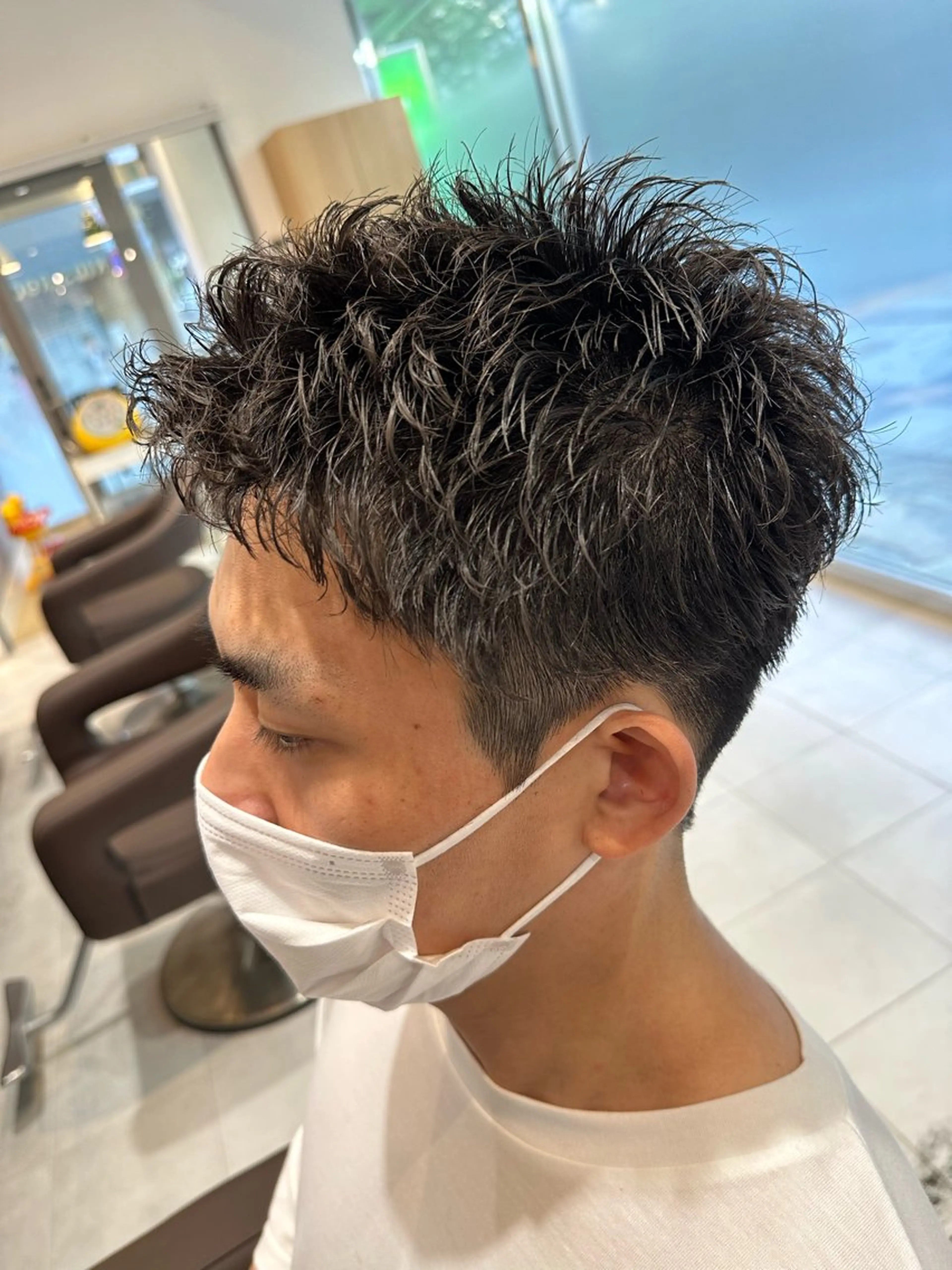 ショート パーマ メンズ フェードカット メンズパーマ 波巻きパーマ スパイラルパーマ 💈メンズ特化 美容師サキ💈のヘアスタイル