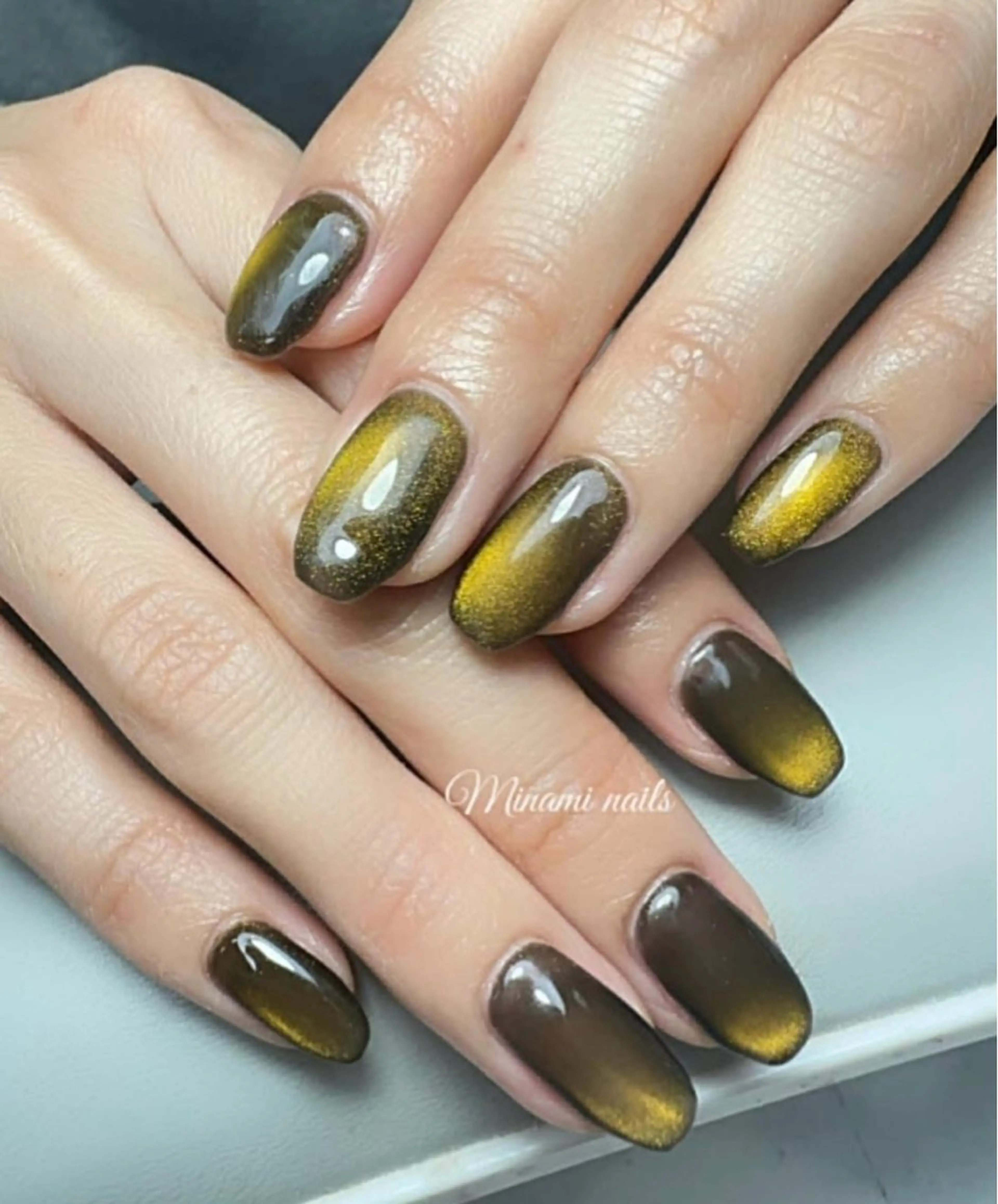 ネイル アートネイル オーロラネイル ガーリー キラキラネイル 韓国ネイル ハンドネイル Minami Nailsのネイルデザイン