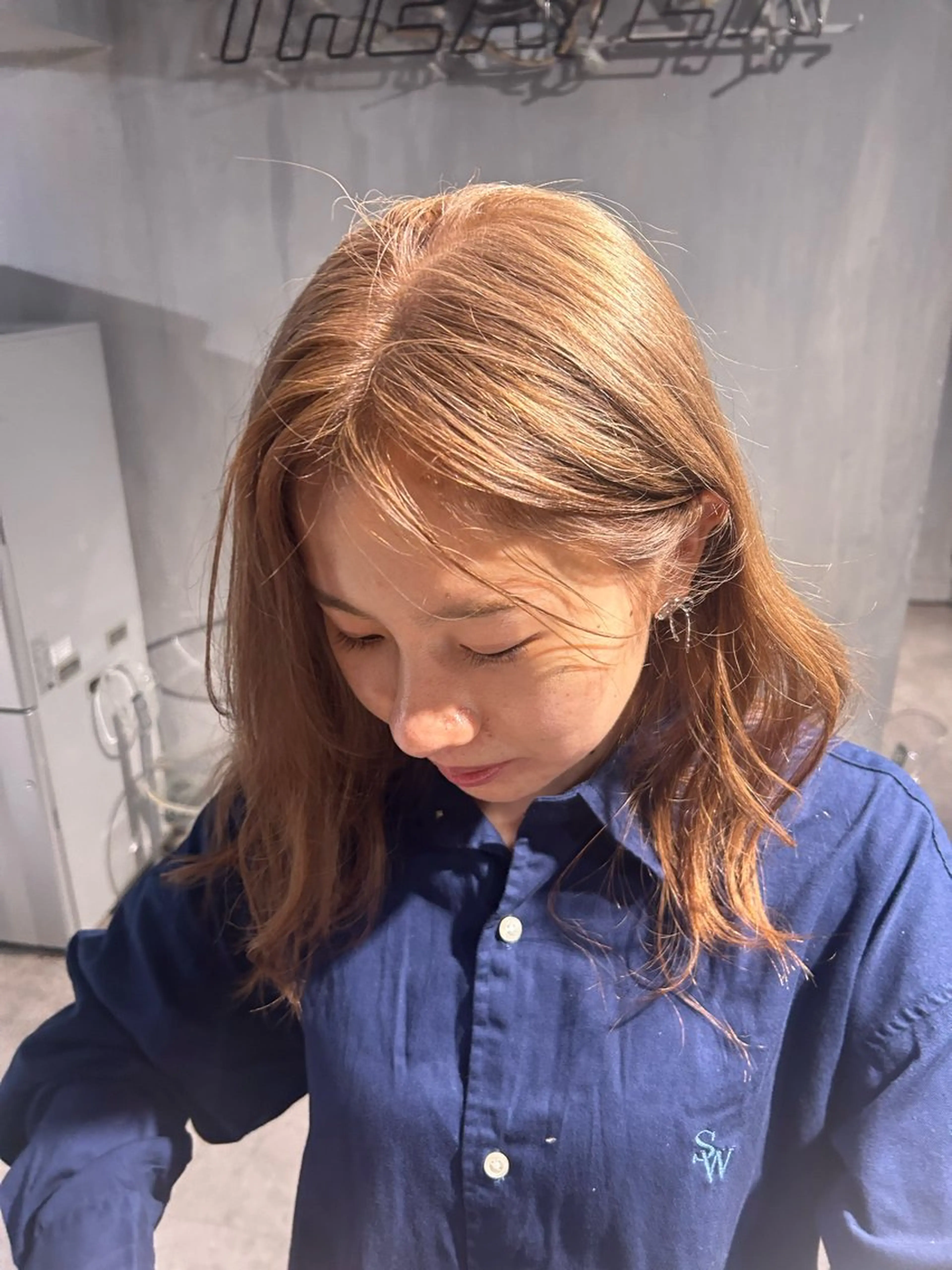 セミロング カラー ベージュカラー ミルクティーベージュ 愛結 暖色カラー🎀🩰のヘアスタイル