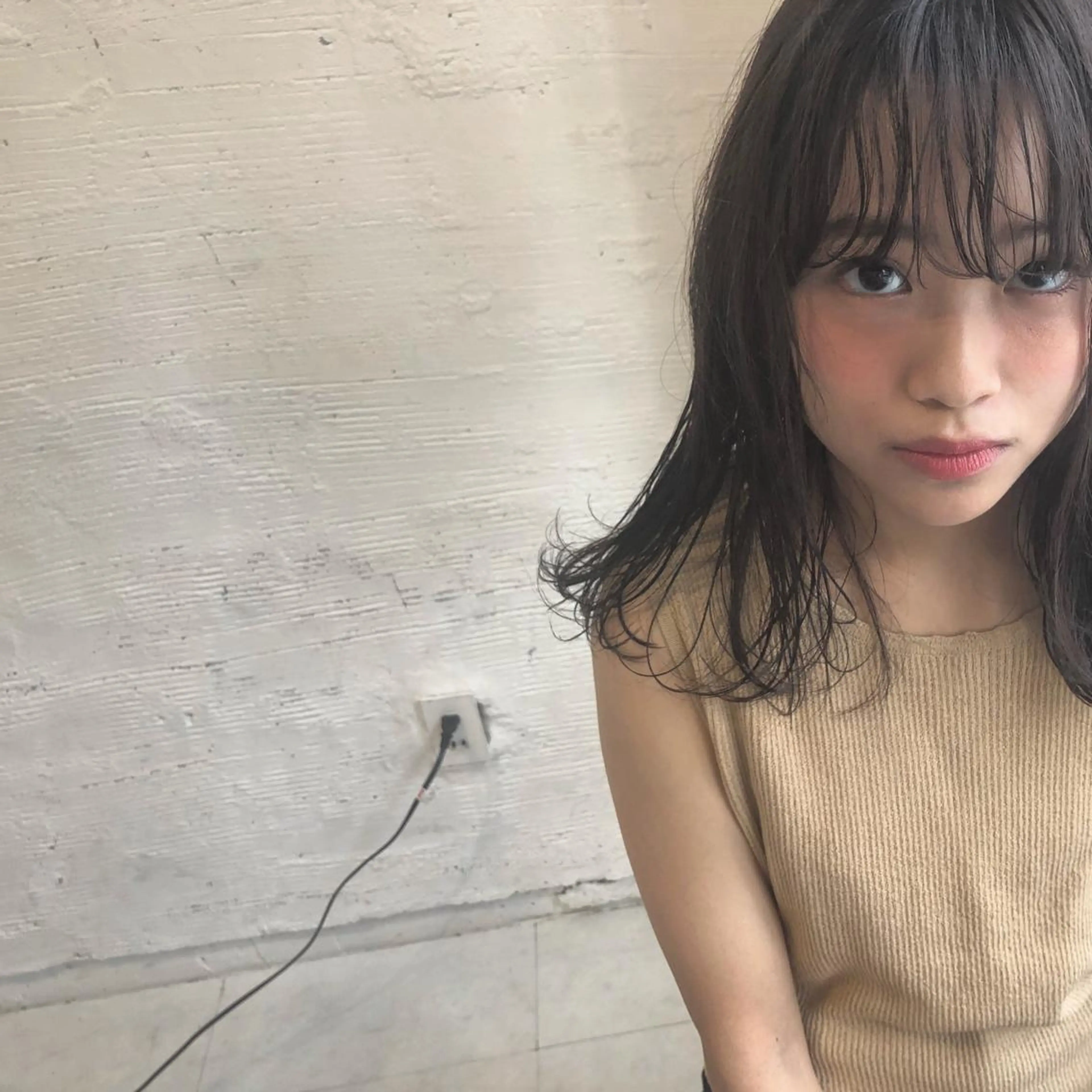ミディアム カラー 江原 彩華のヘアスタイル