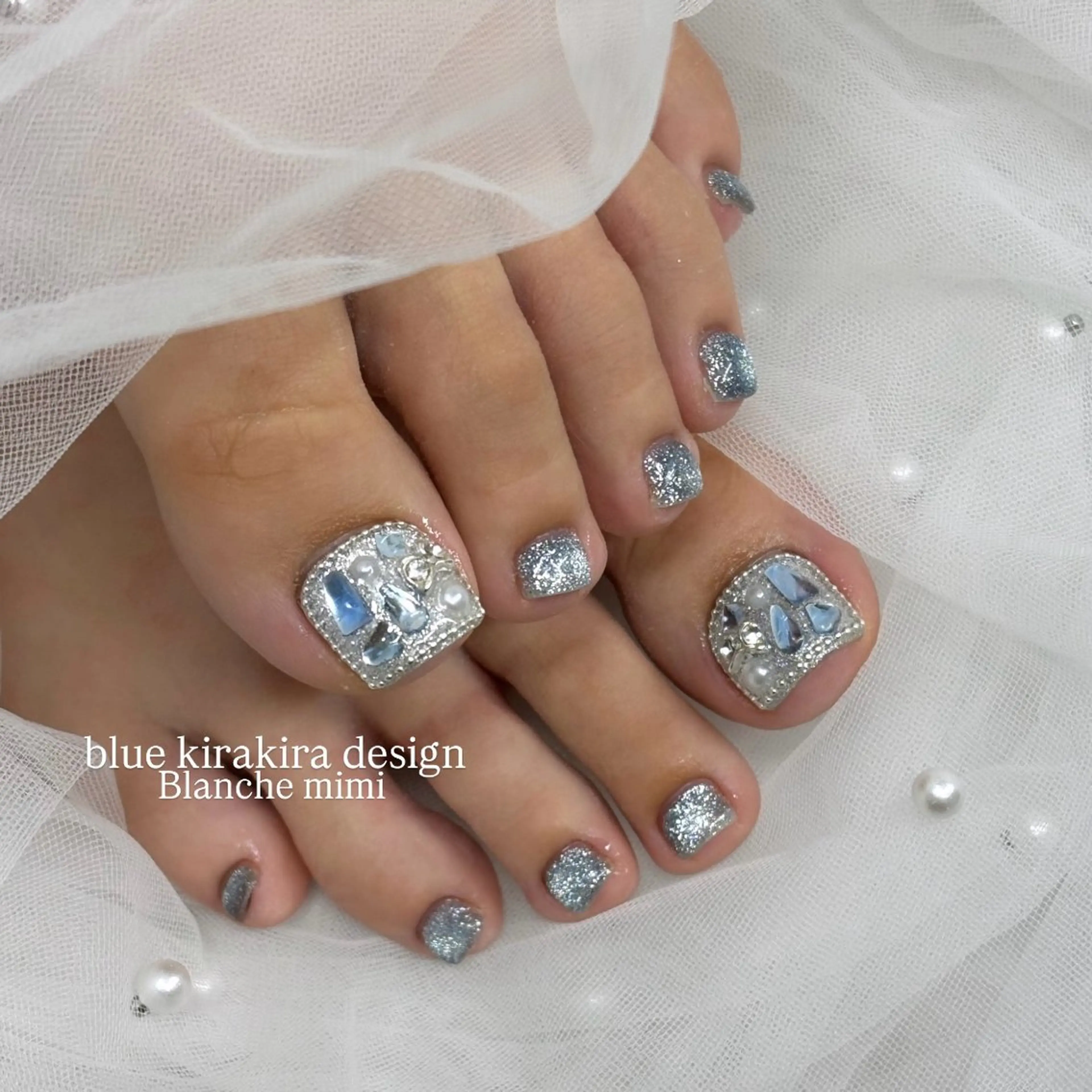 ネイル フットネイル Blanche mimi.u_aのネイルデザイン