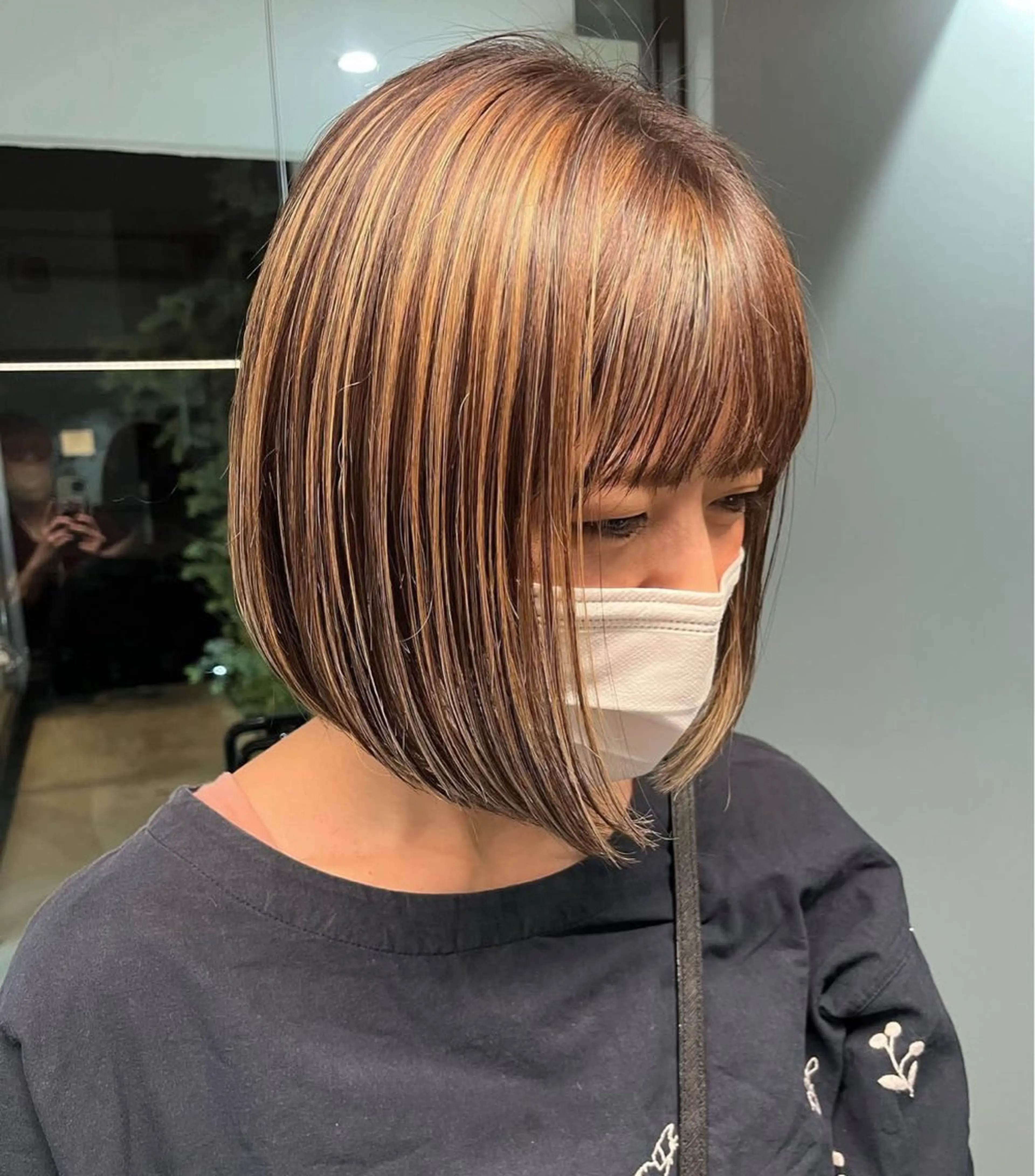 ミディアム カラー 湯川 未咲希のヘアスタイル