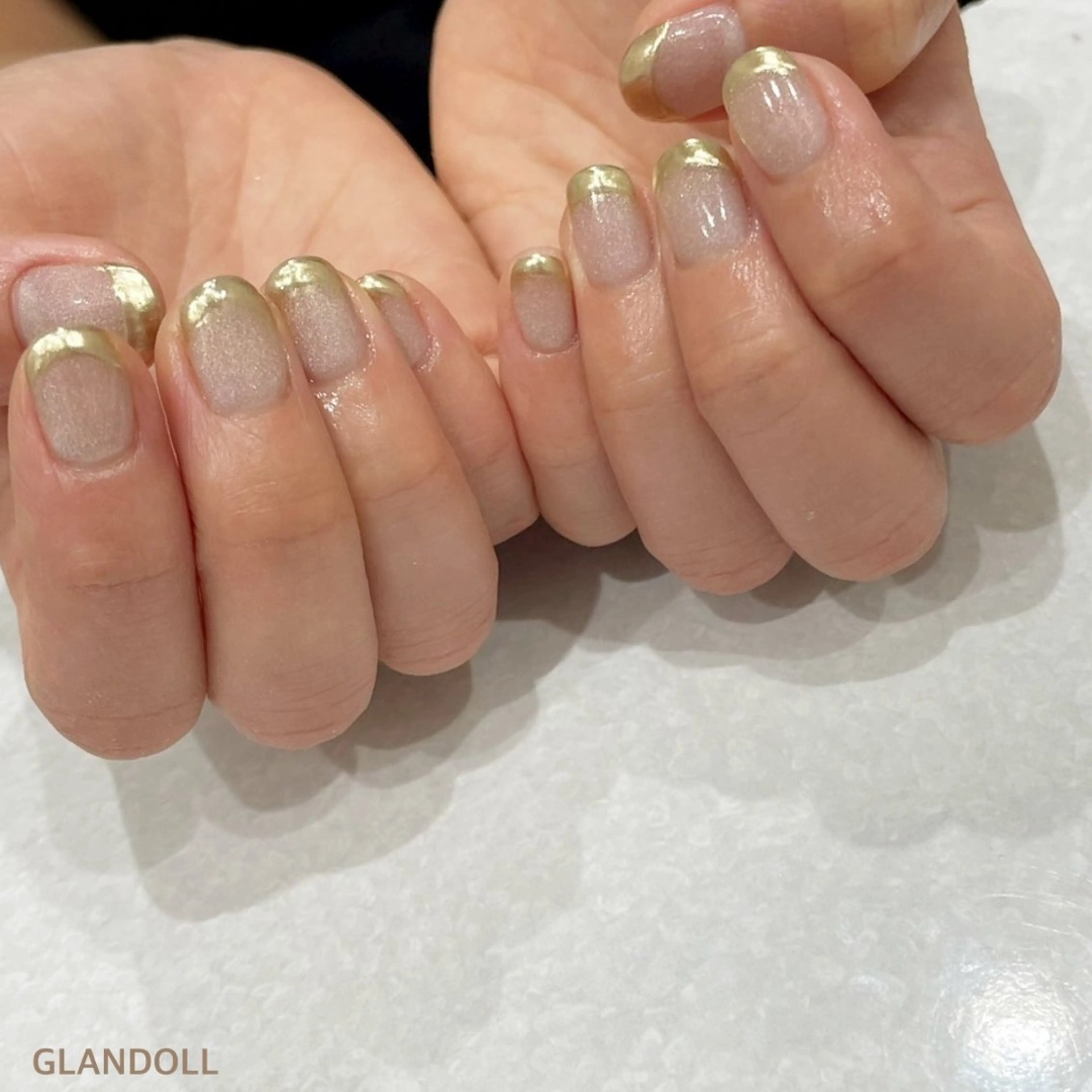 ネイル フレンチネイル マグネットネイル ミラーネイル ハンドネイル GLANDOLL YURIのネイルデザイン