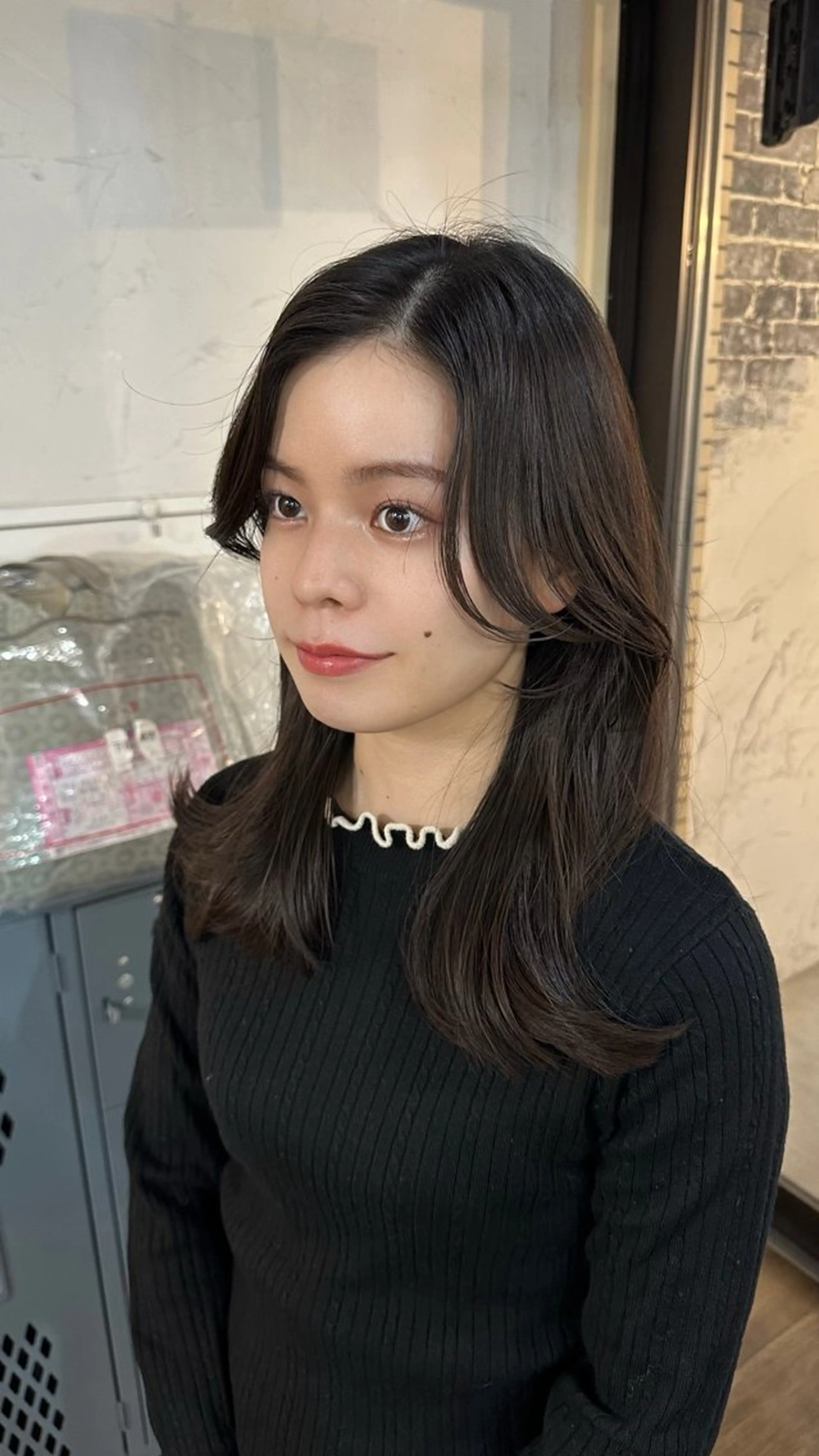 セミロング カラー グレージュ ボブ くびれヘア 顔まわりレイヤー 顔周りカット カット ヘアカラー トリートメント 韓国ヘア レイヤー くびれヘアMATSUのヘアスタイル