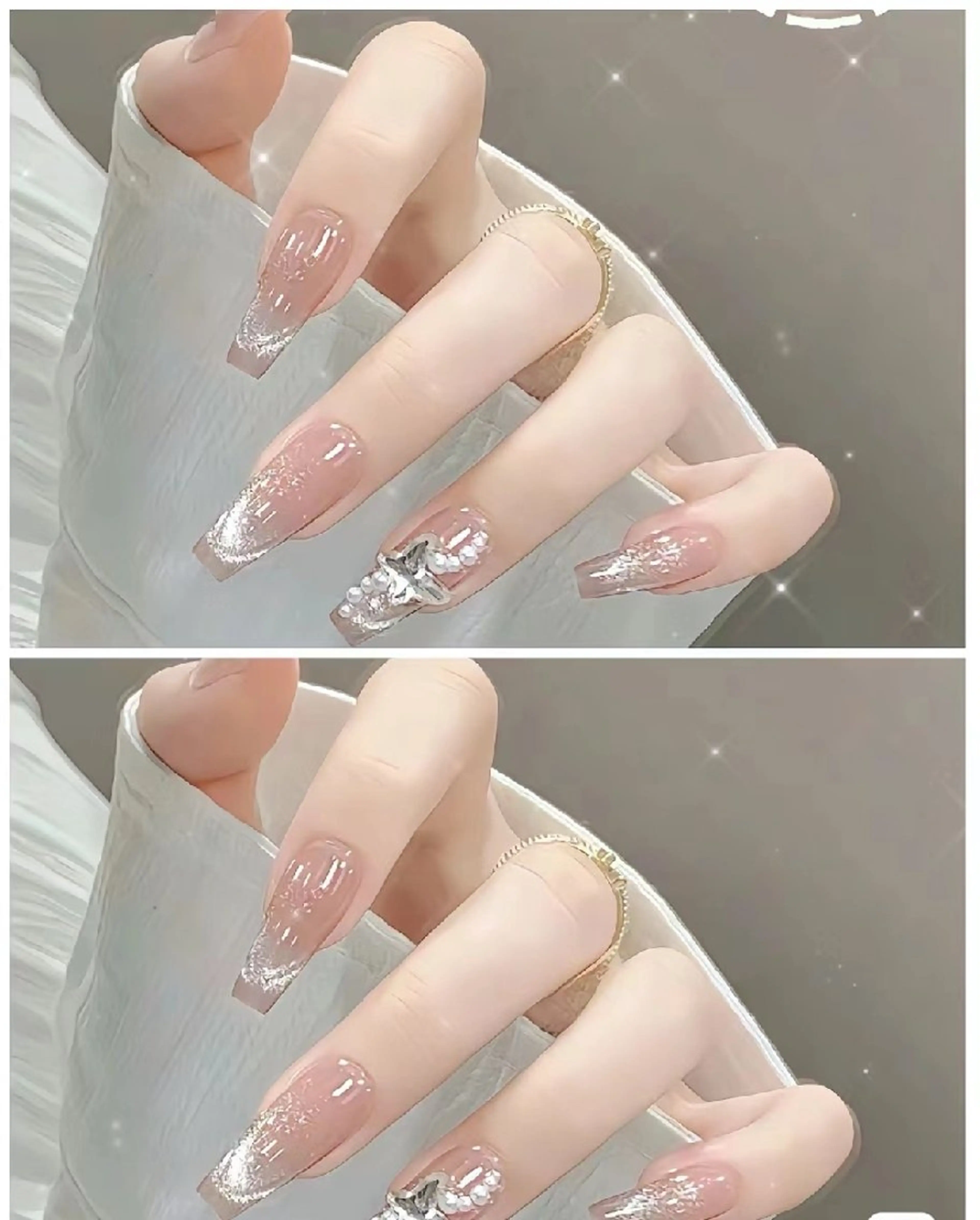 シンプルデザイン+チップ長さだし+パーツ付け放題の写真