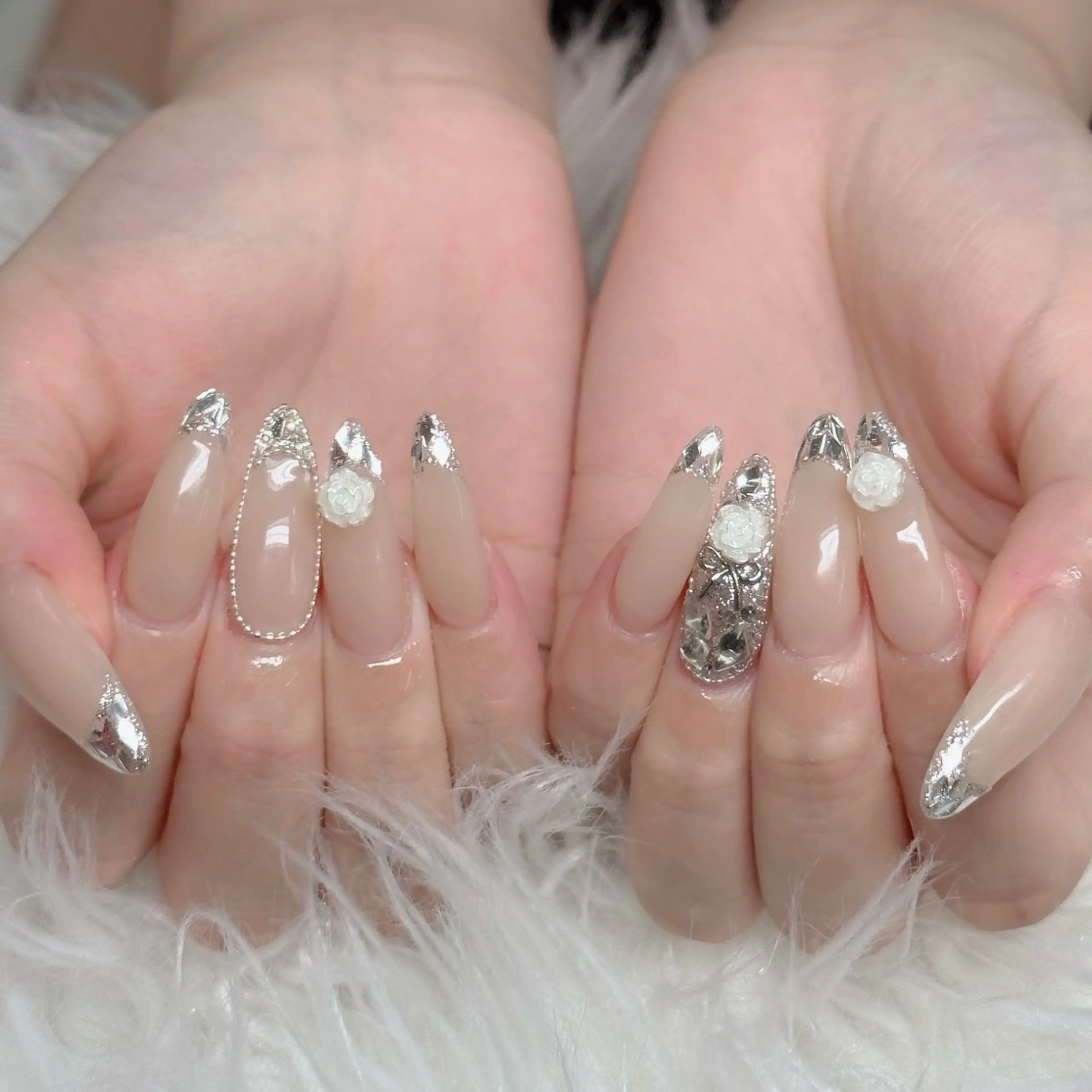 ネイル フットネイル フレンチネイル グラデーション 韓国ネイル ロングネイル ハンドネイル Hani Nail Salonのネイルデザイン