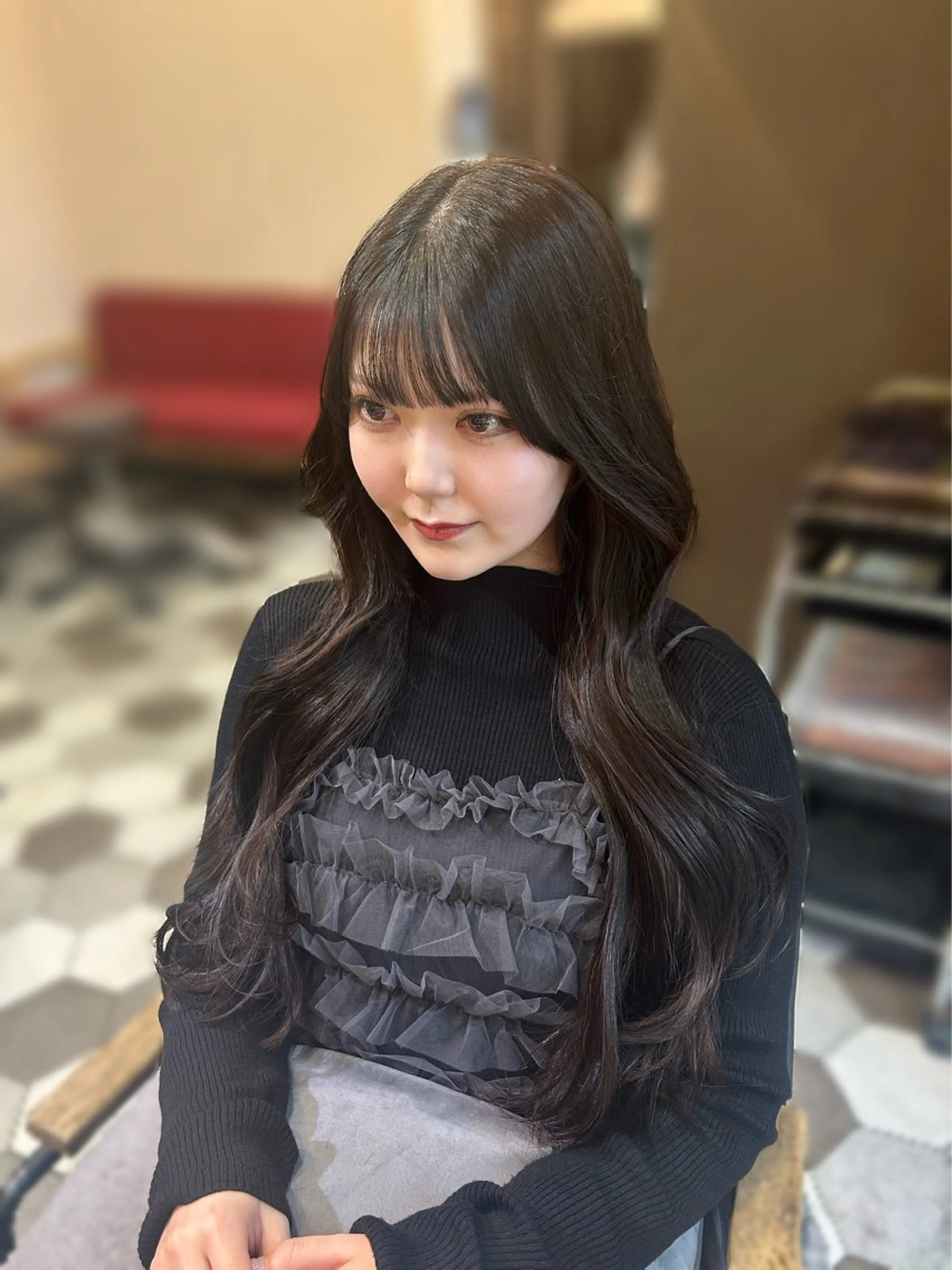 ロング カット トリートメント ninaアイドル前髪 ×透明感🎀のヘアスタイル