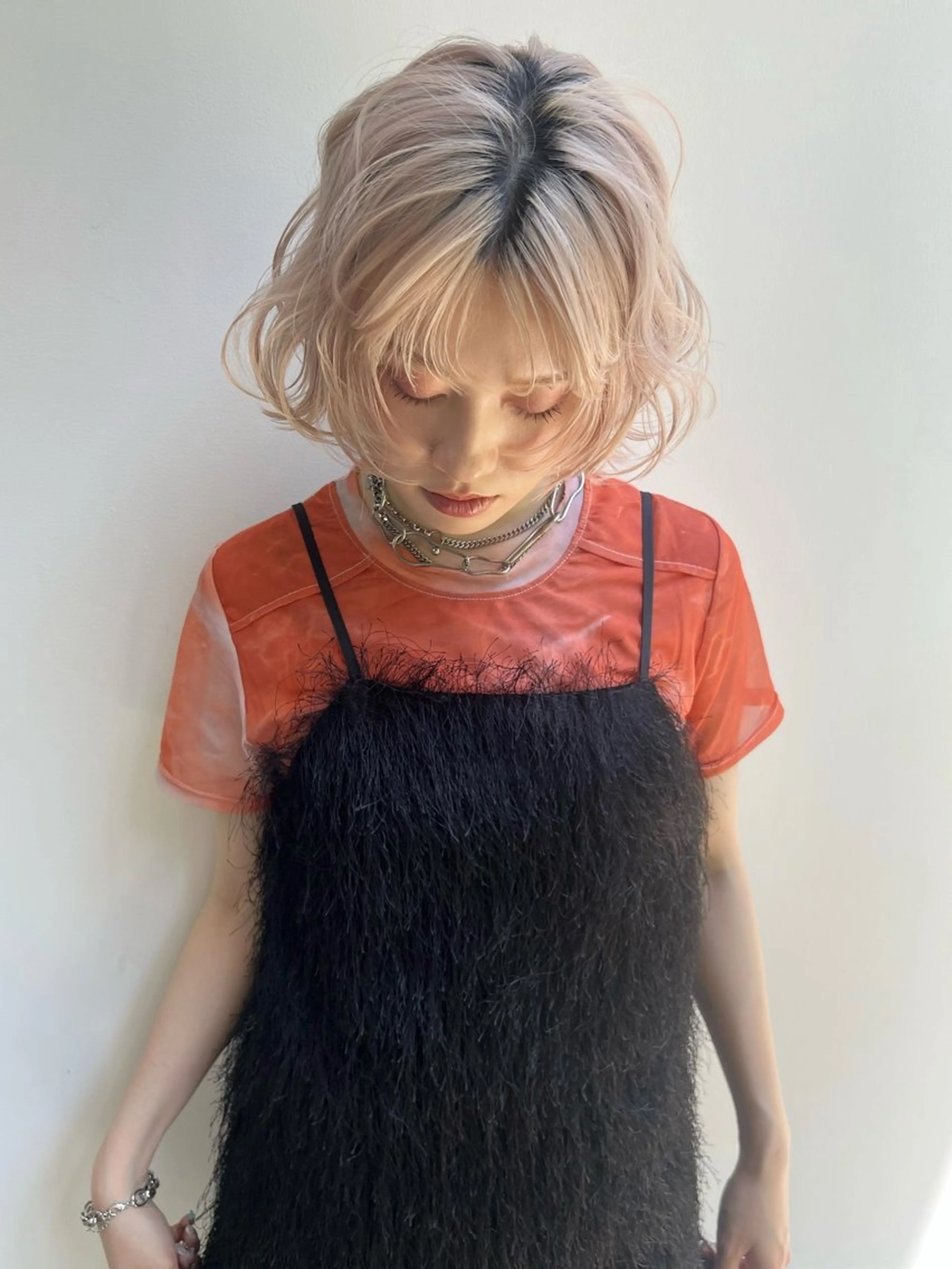 カラー ベージュカラー ハイトーンカラー ボブ KNACK/天王寺 美容室/レイヤーのヘアスタイル