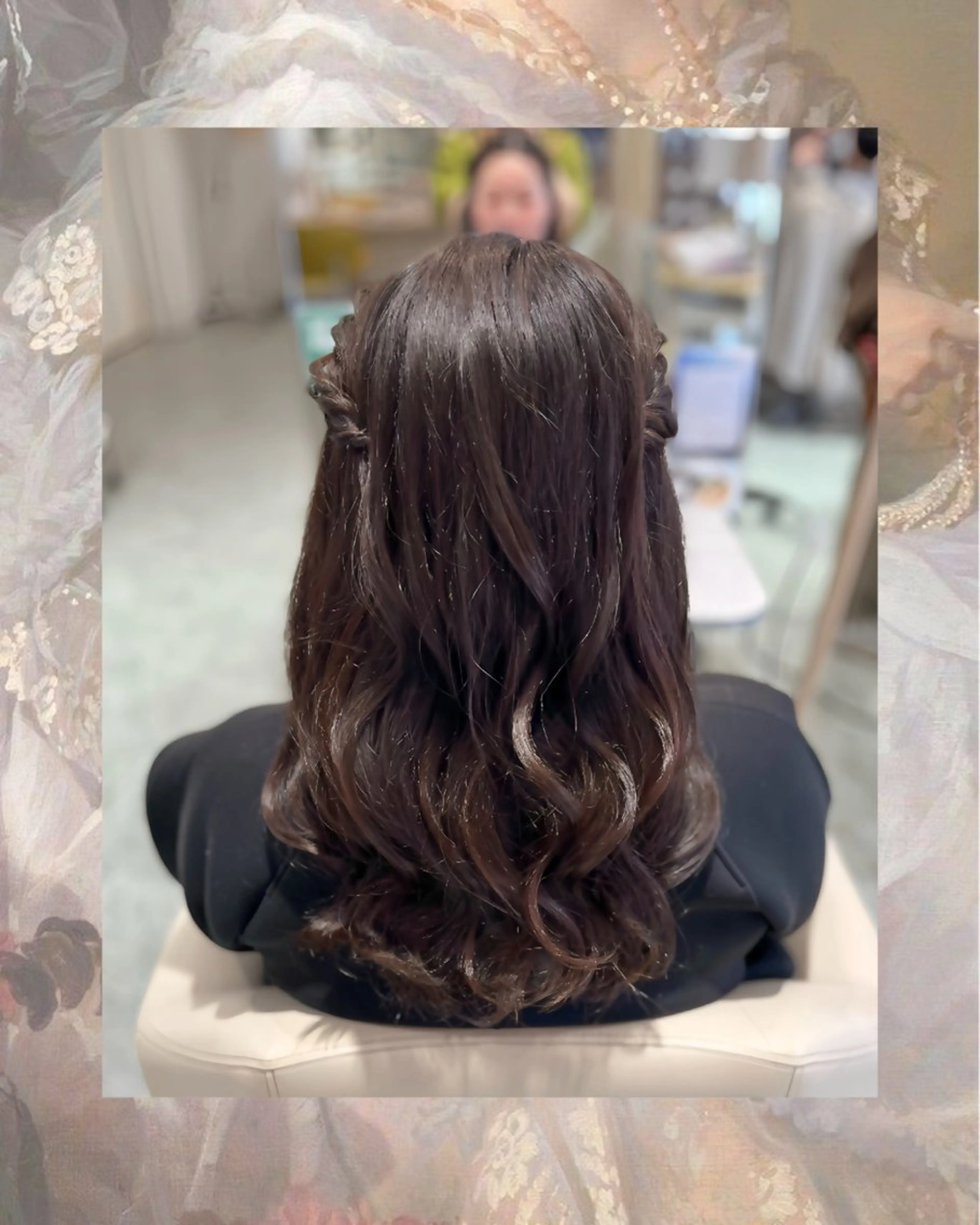 ロング ヘアアレンジ ハーフアップ ꧁꒰ঌ奈菜美໒꒱꧂ 箕面美容室のヘアスタイル